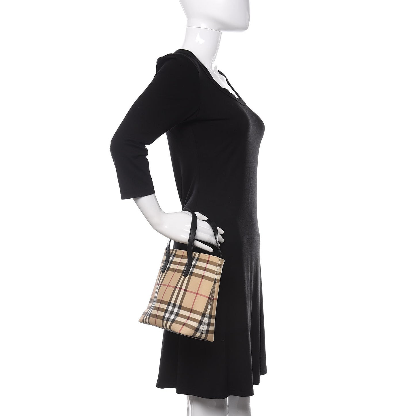 House Check Small Tote Black