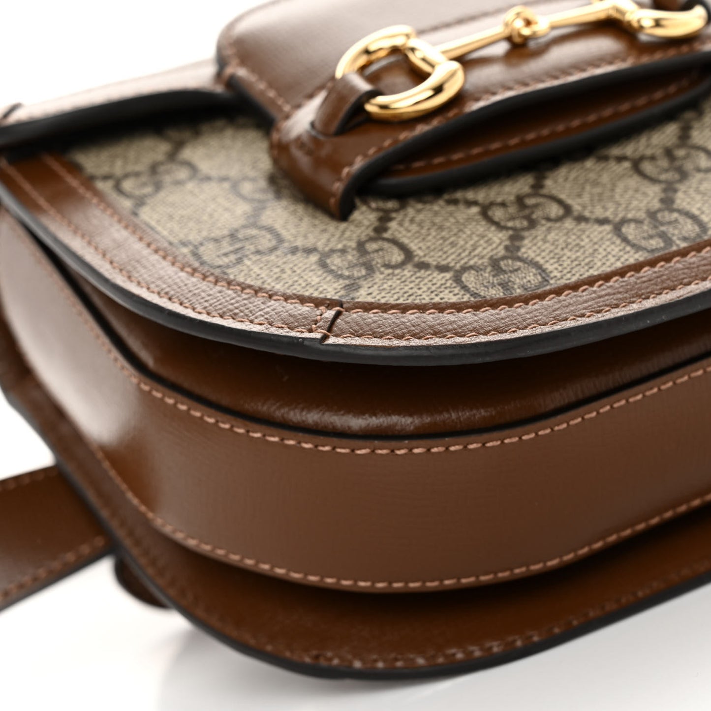 GG Supreme Monogram Horsebit 1955 Belt Bag Beige Brown Sugar