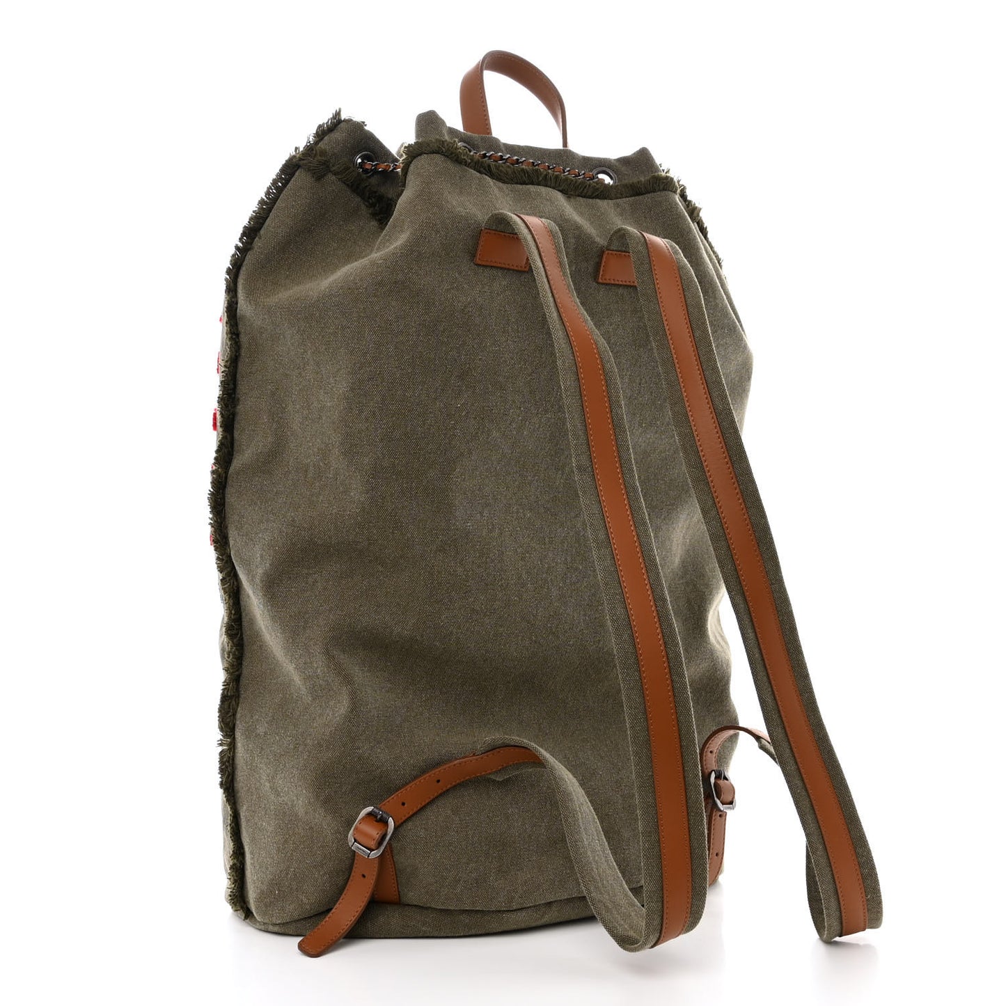Canvas Sequins Cubano Trip Backpack Khaki