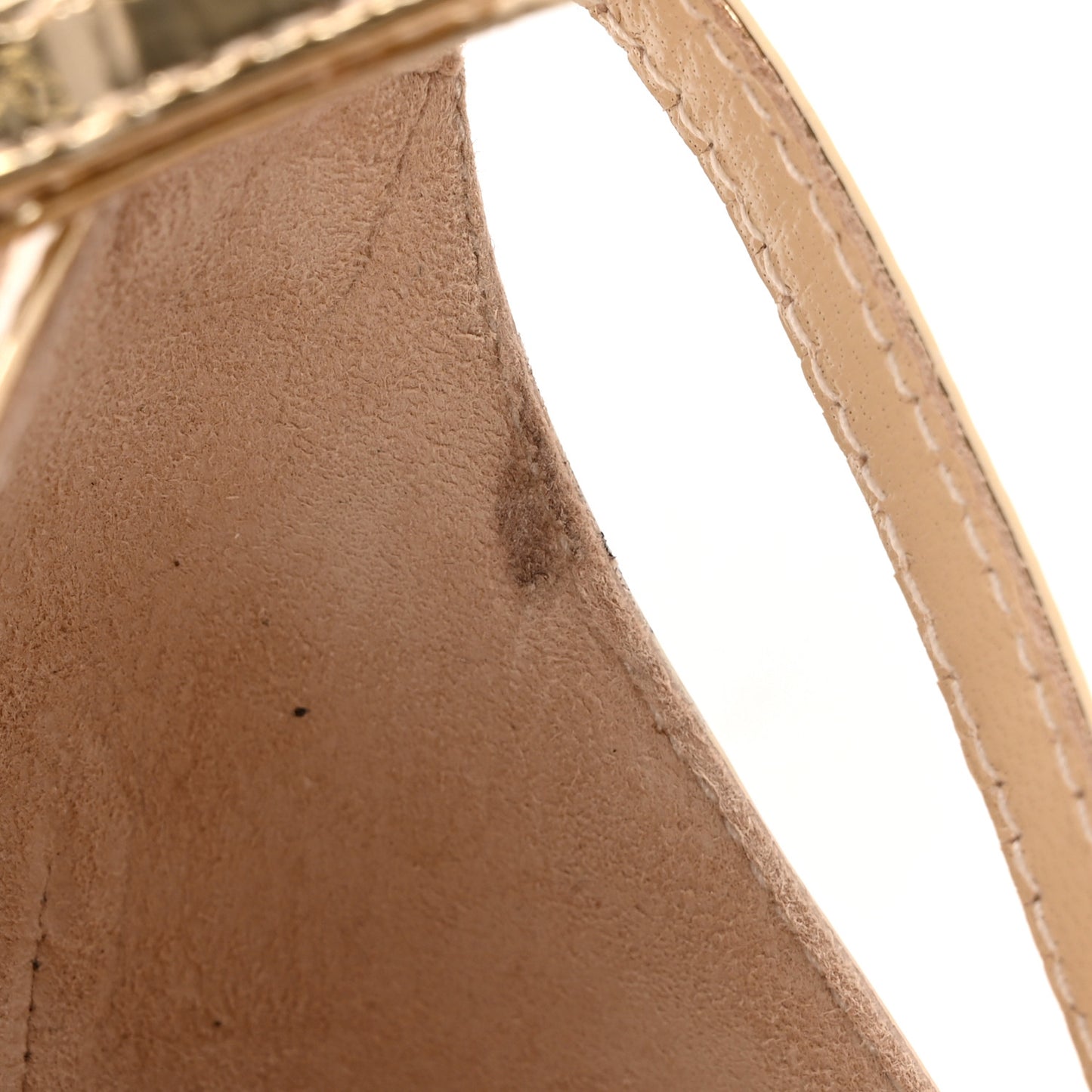Metallic Calfskin Crystal Embellished Bing 120 Wedge 40 Gold
