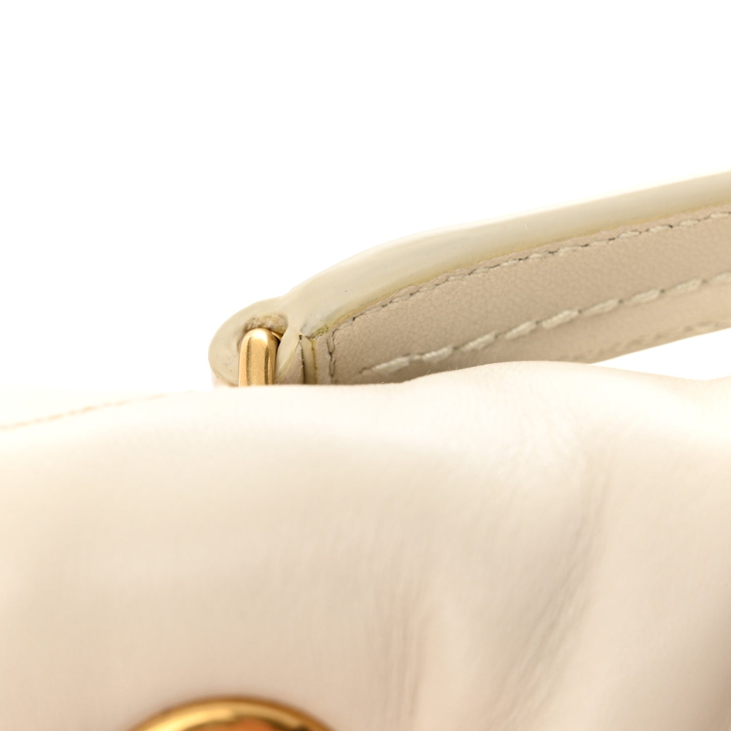 SAINT LAURENT Lambskin Quilted Medium Loulou Puffer Monogram Chain Satchel Crema Soft