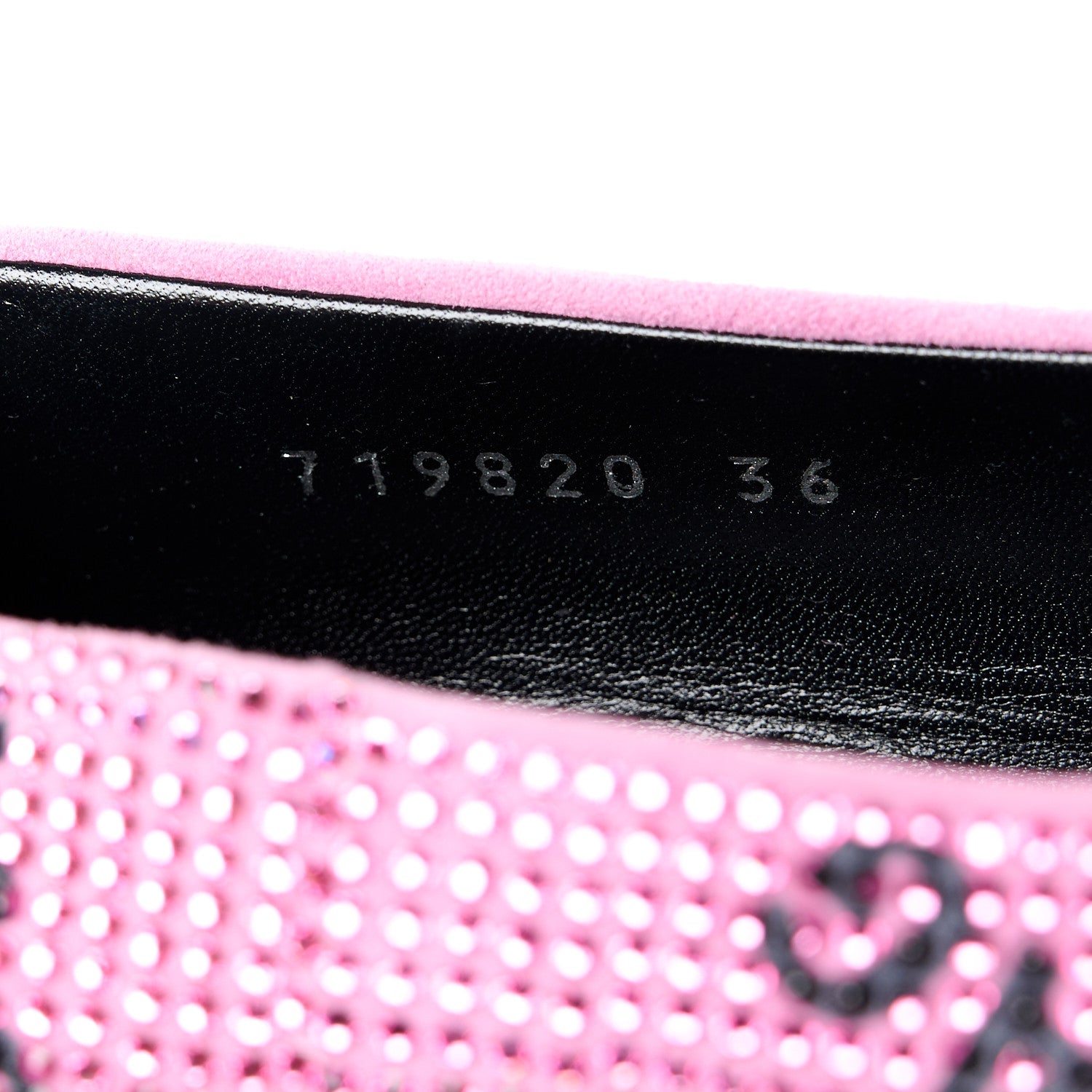 Balenciaga Strass Suede Allover Logo Square Knife 80mm Pumps 36 Pink Black 8 of 9
