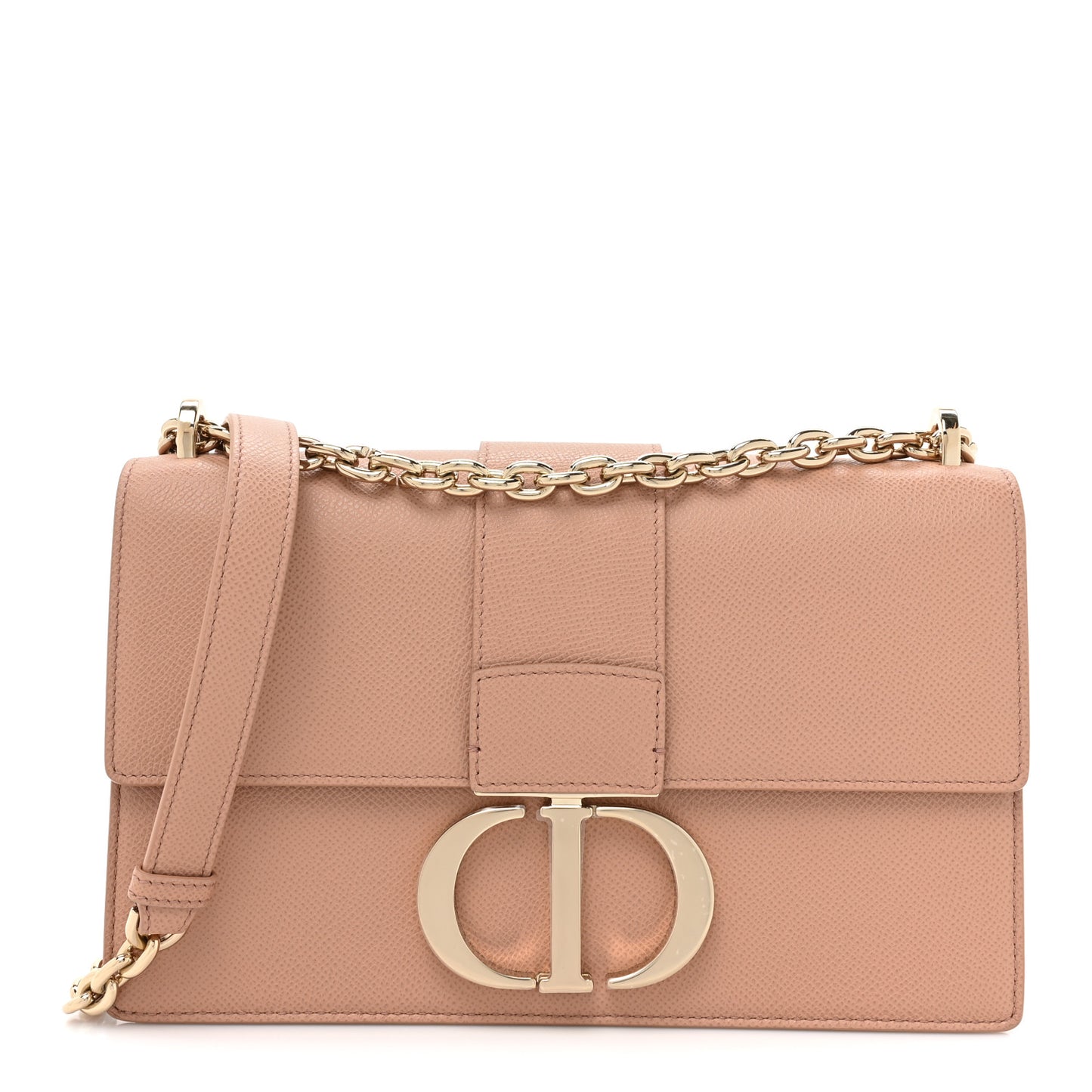 Grained Calfskin 30 Montaigne East West Chain Flap Bag Blush