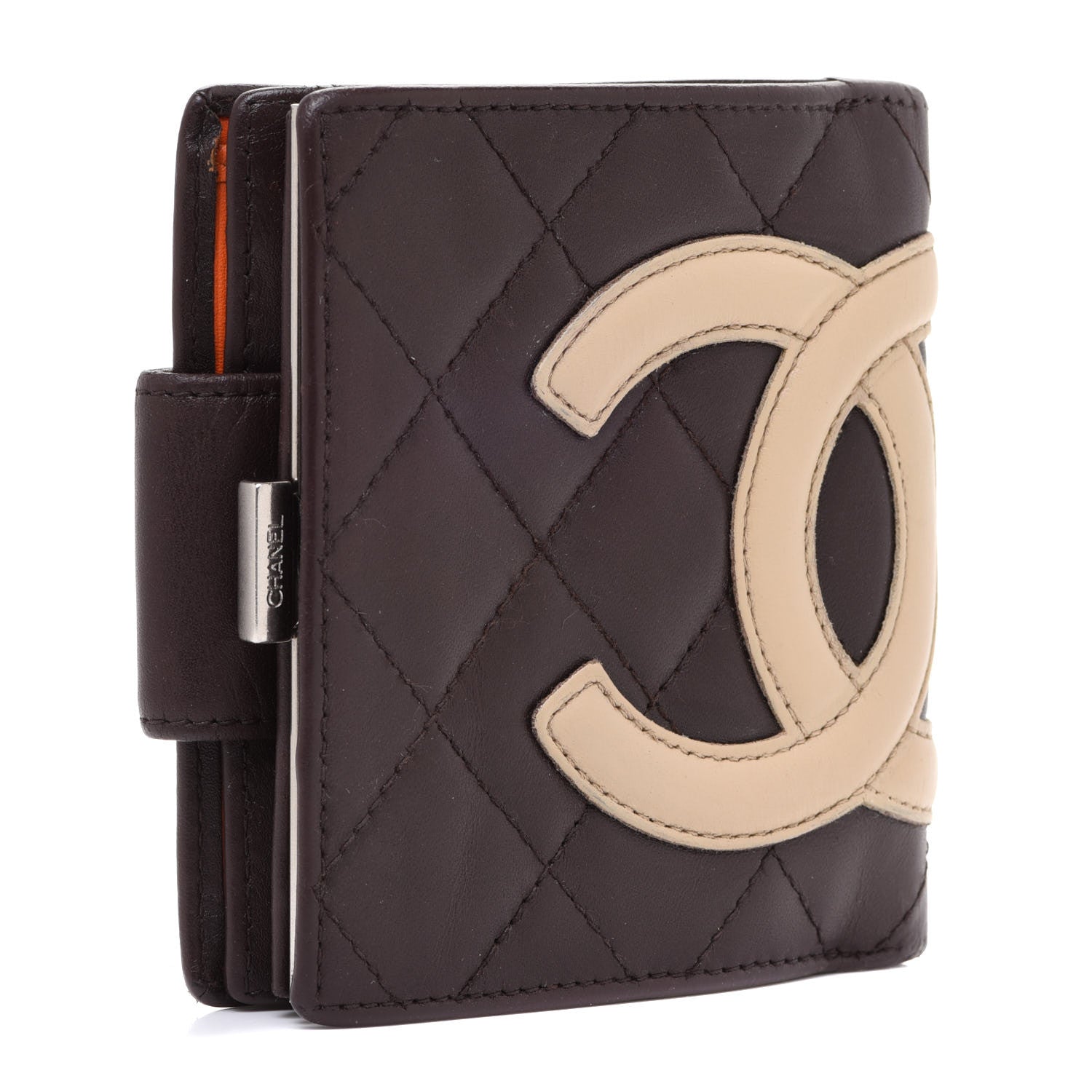 Chanel Calfskin Quilted Cambon Bi-fold Wallet Brown 3 of 10