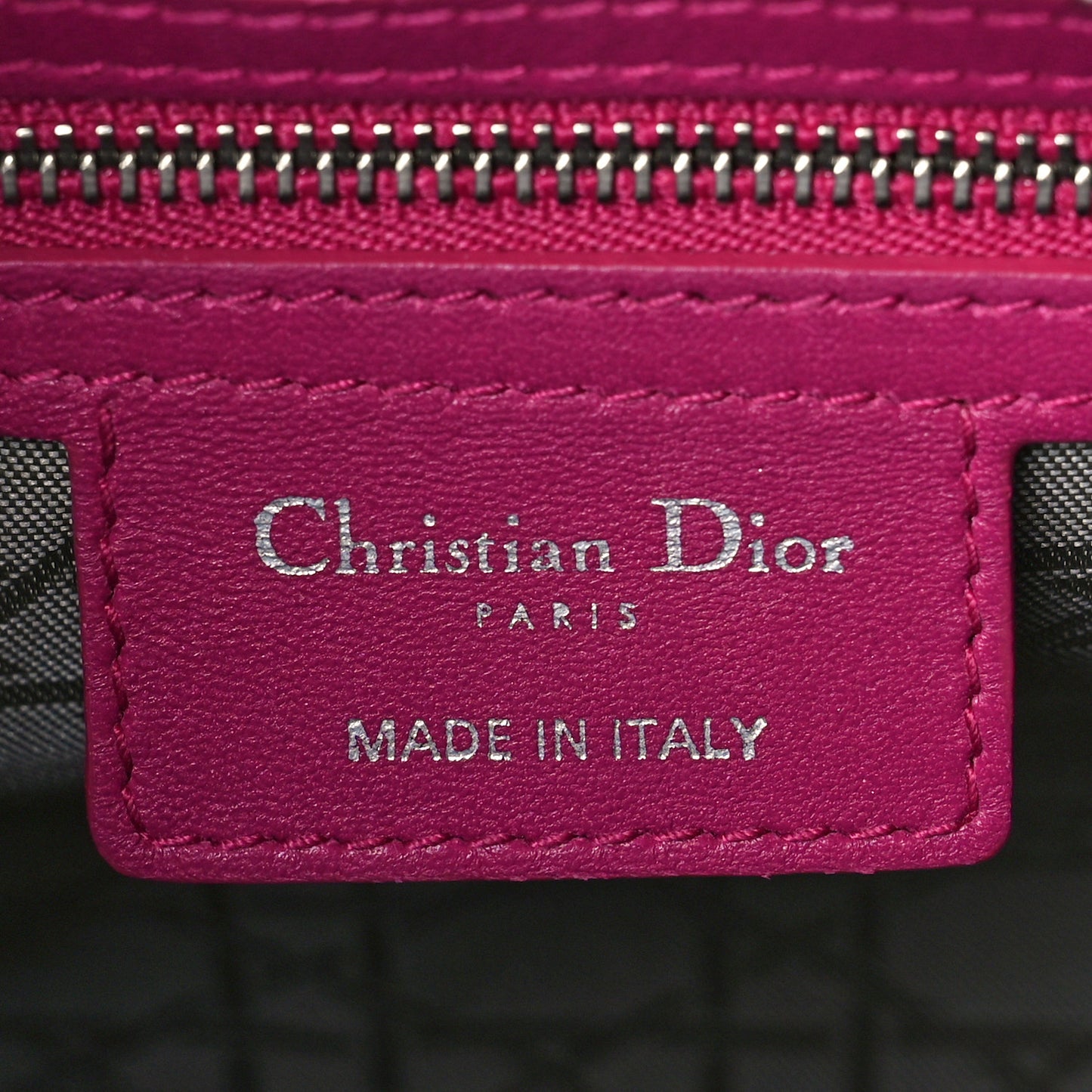 Lambskin Cannage Medium Lady Dior Fuchsia