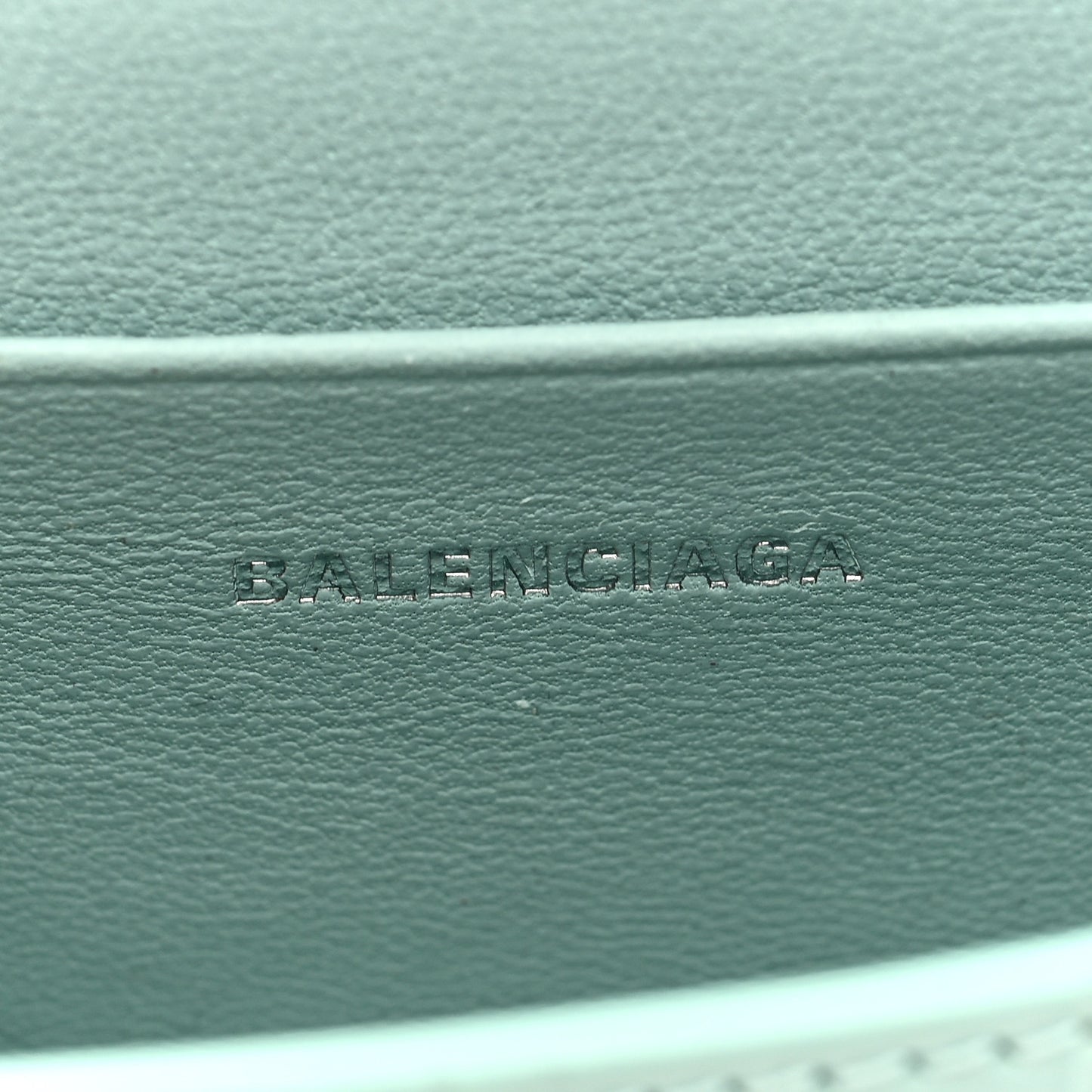 Shiny Calfskin Crocodile Embossed Hourglass Top Handle Bag Mini with Chain Green Acqua