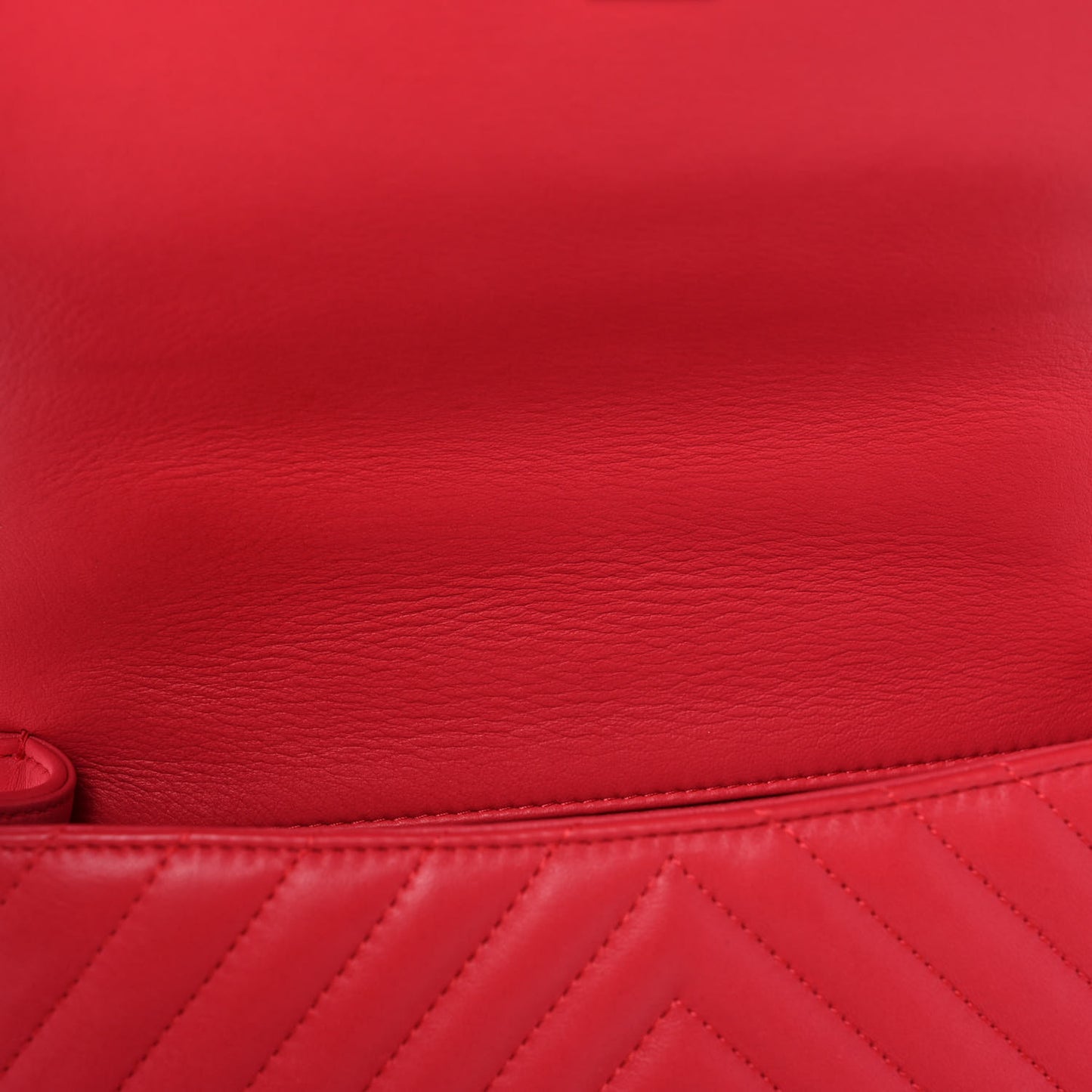 Lambskin Reverse Chevron Quilted Round Top Handle Flap Red