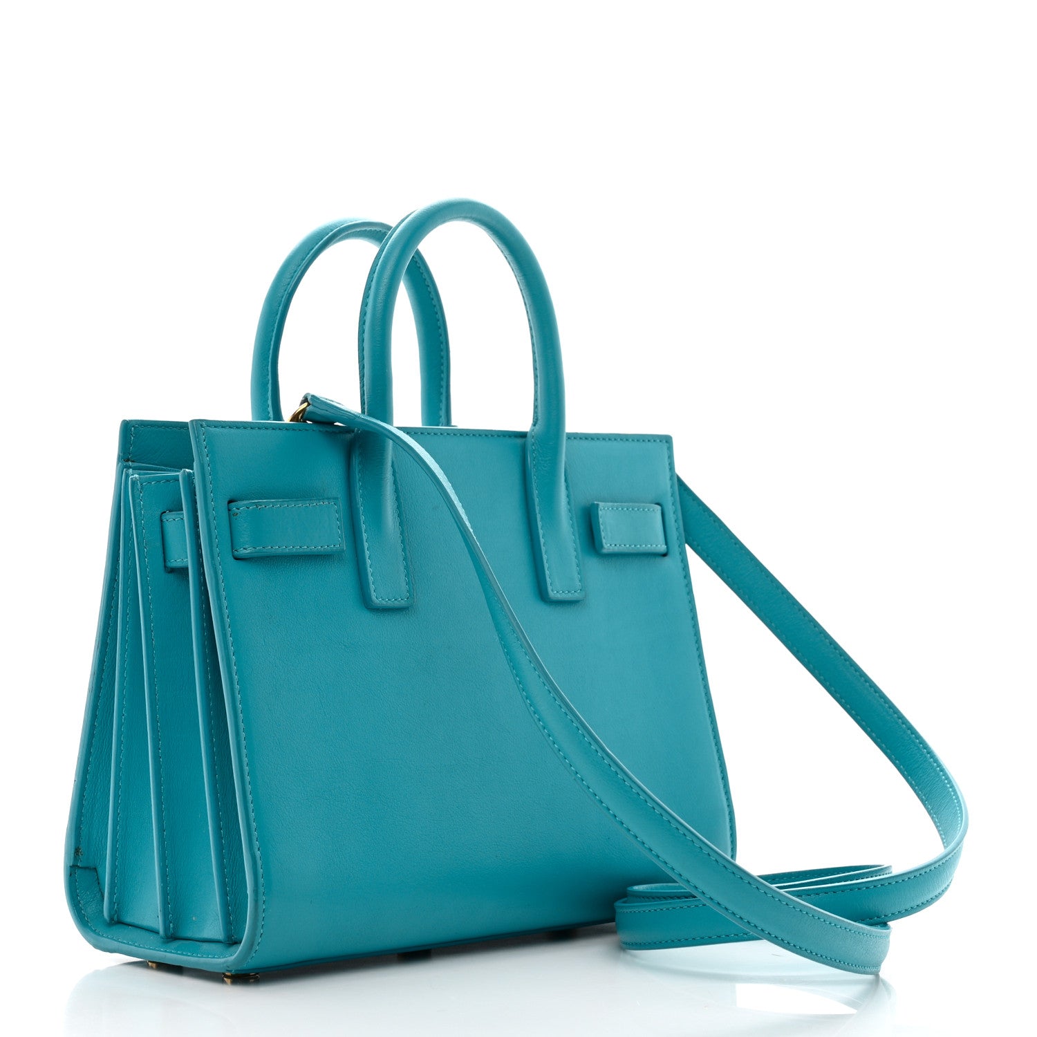 Saint Laurent Calfskin Nano Sac De Jour Turquoise 3 of 10