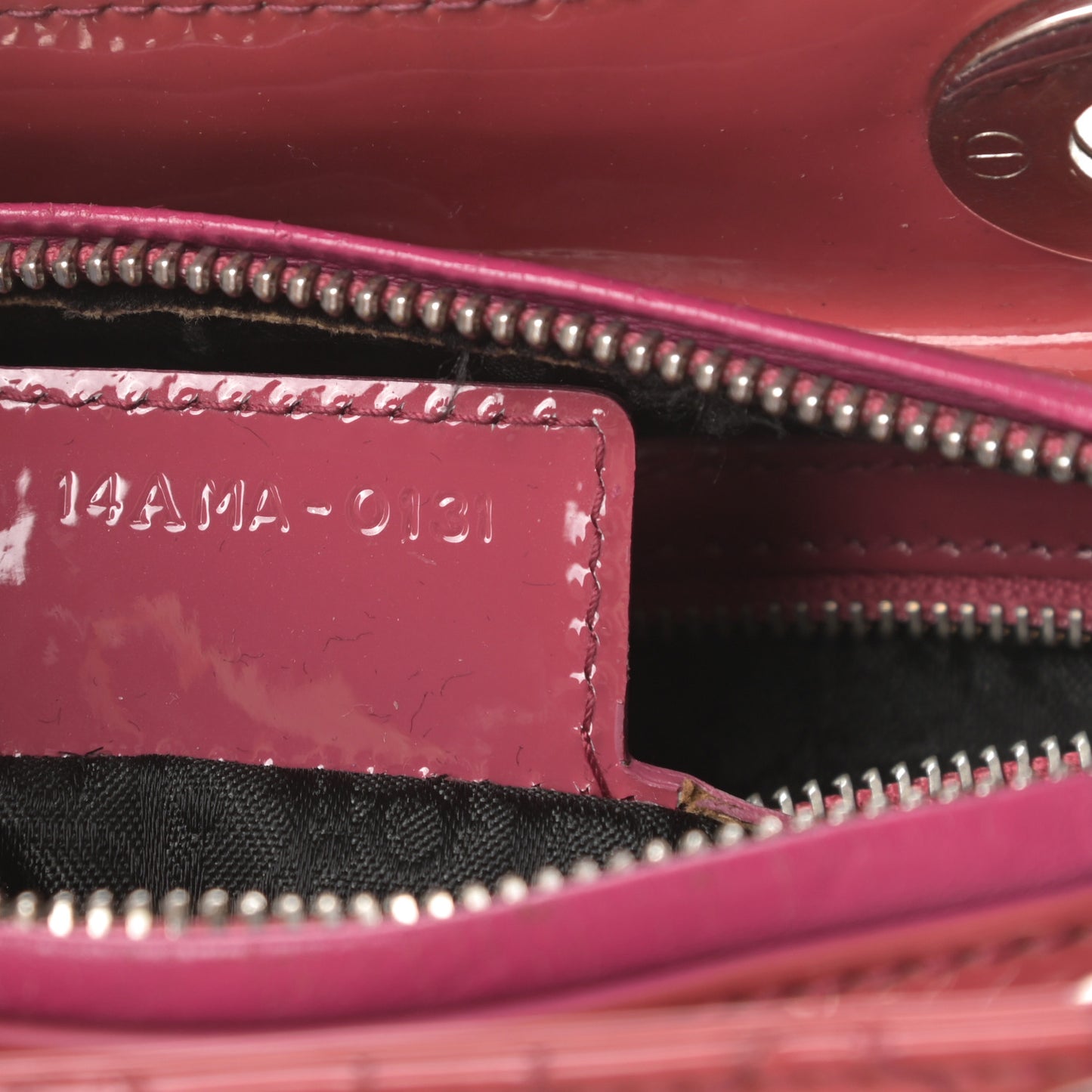 Patent Cannage Medium Lady Dior Dark Pink
