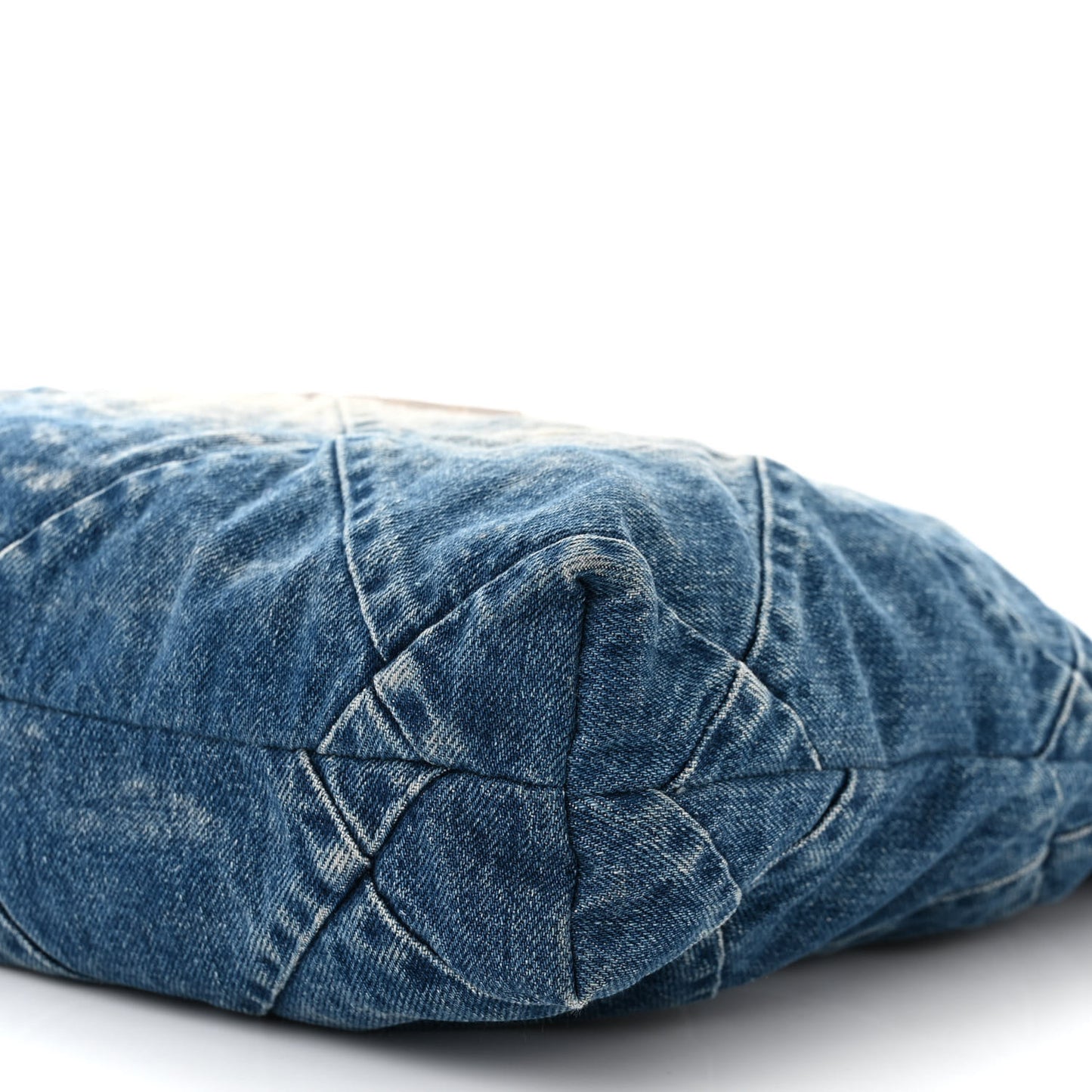 Denim Quilted Small Chanel 22 Blue