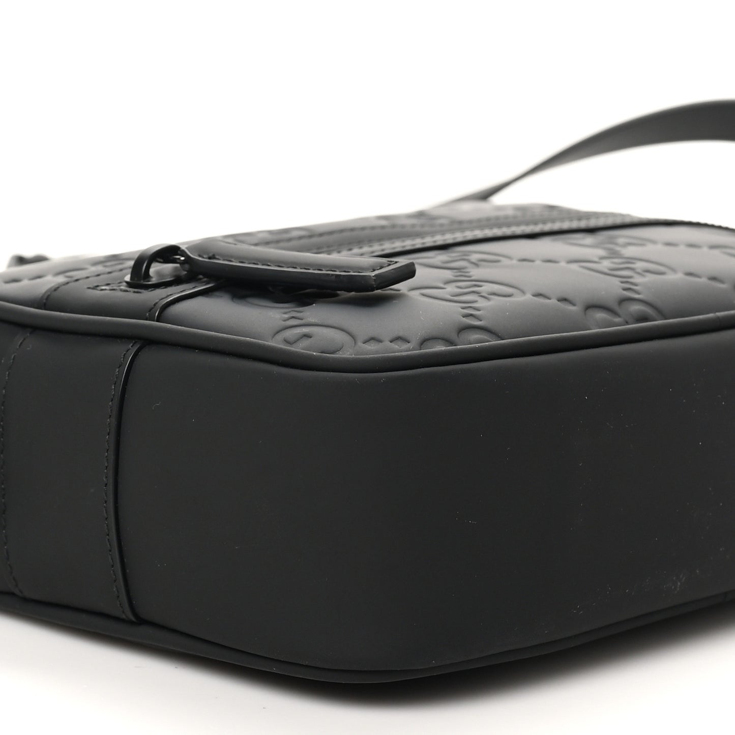 Rubber Effect Calfskin GG Mini Crossbody Bag Black