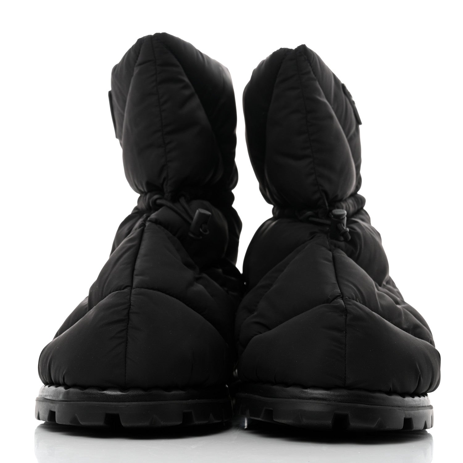 Prada Re-Nylon Piuma Triangle Logo Padded Drawcord Mens Snow Boots 10 Black 2 of 9