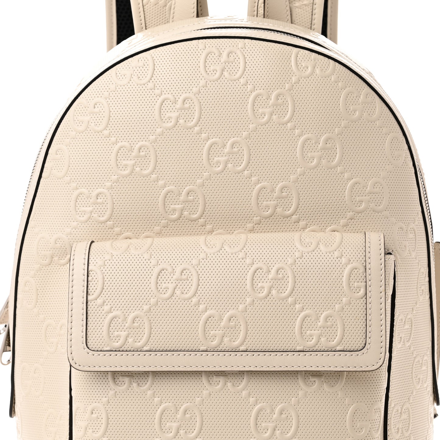 Calfskin GG Tennis Embossed Backpack Mystic White Black