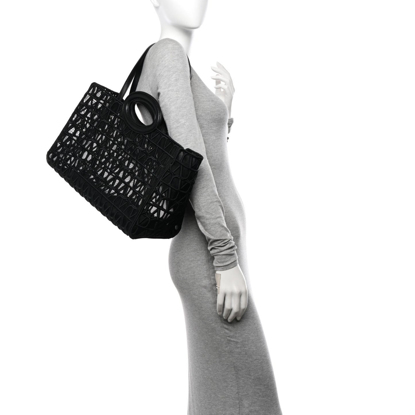 Toile Mesh Iconographe Goatskin Le Troisieme Shopping Bag Black