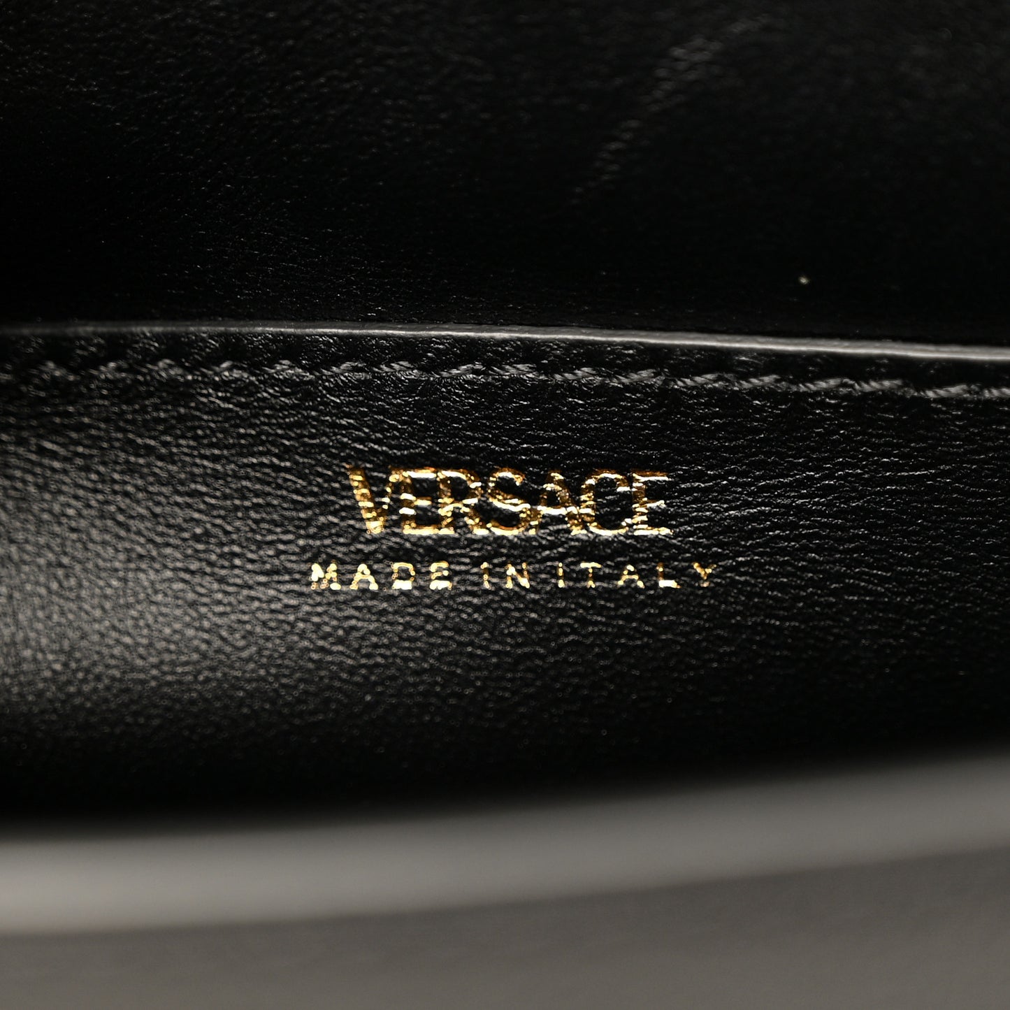 Grained Calfskin Small La Medusa Top Handle Bag Black