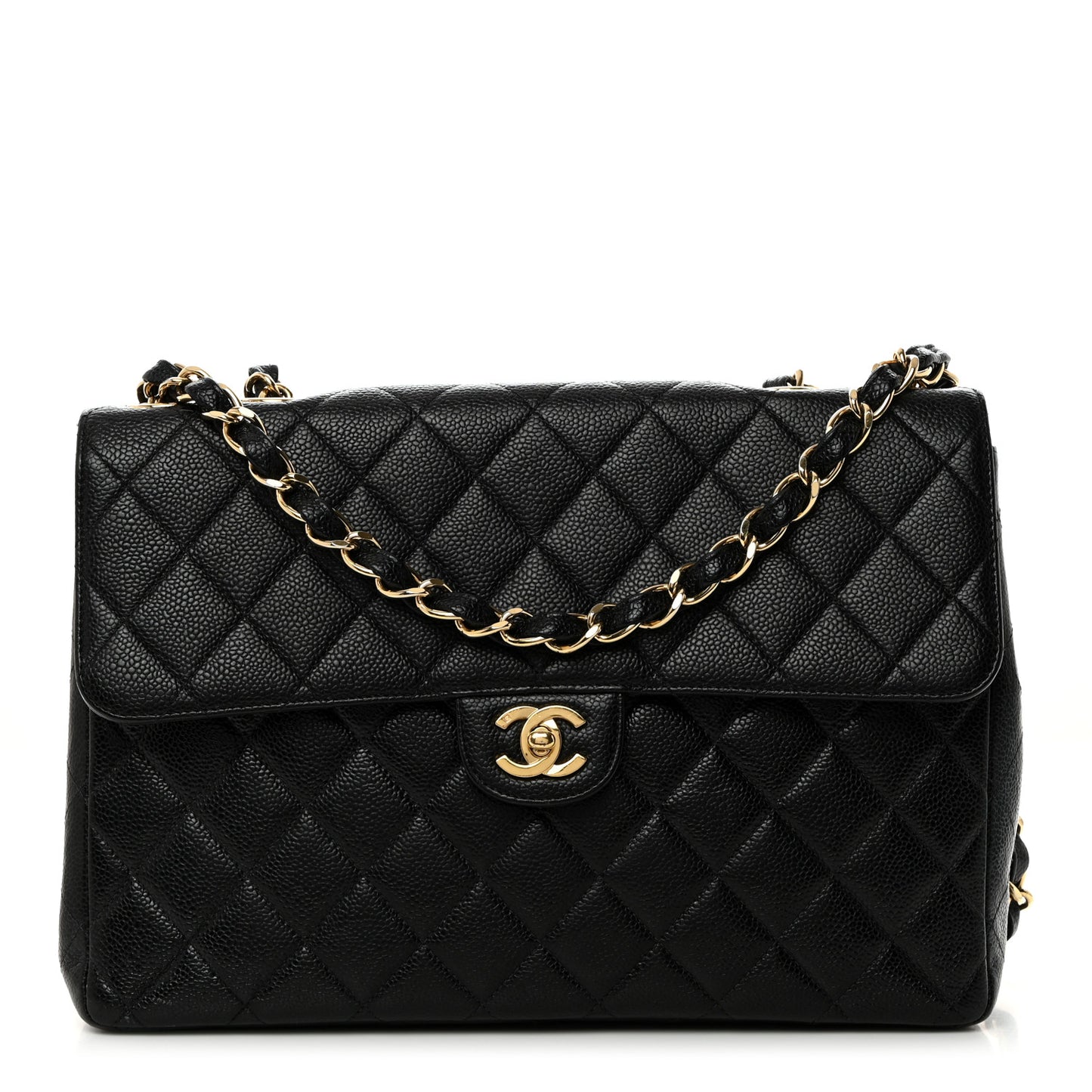 Caviar Quilted Jumbo Single Flap Black