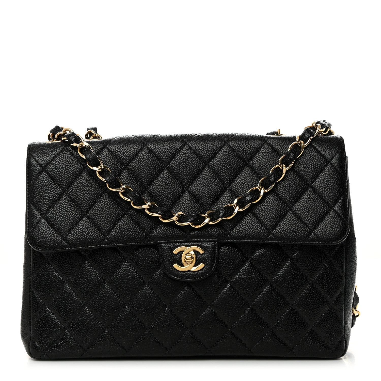 Chanel Caviar Quilted Jumbo Single Flap Black 1 of 10