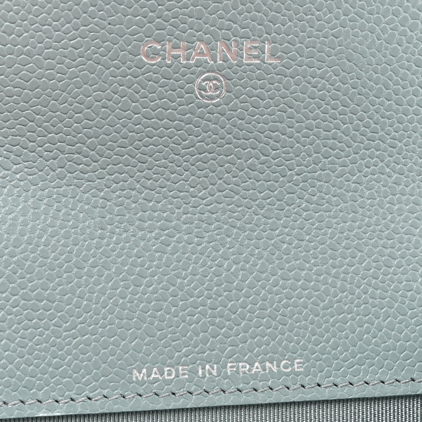 Caviar Quilted Flap Card Holder Wallet Blue