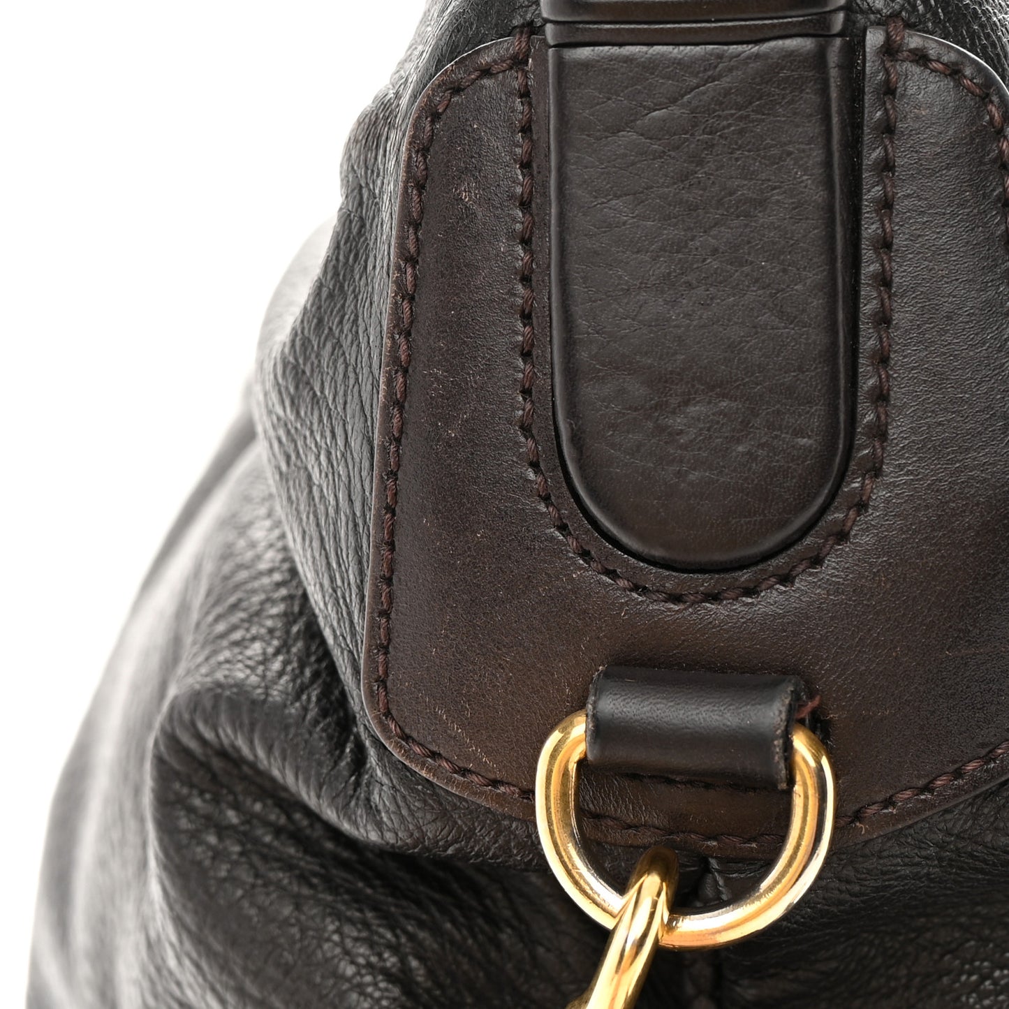 Deerskin Large Hip Bamboo Hobo Dark Cocoa