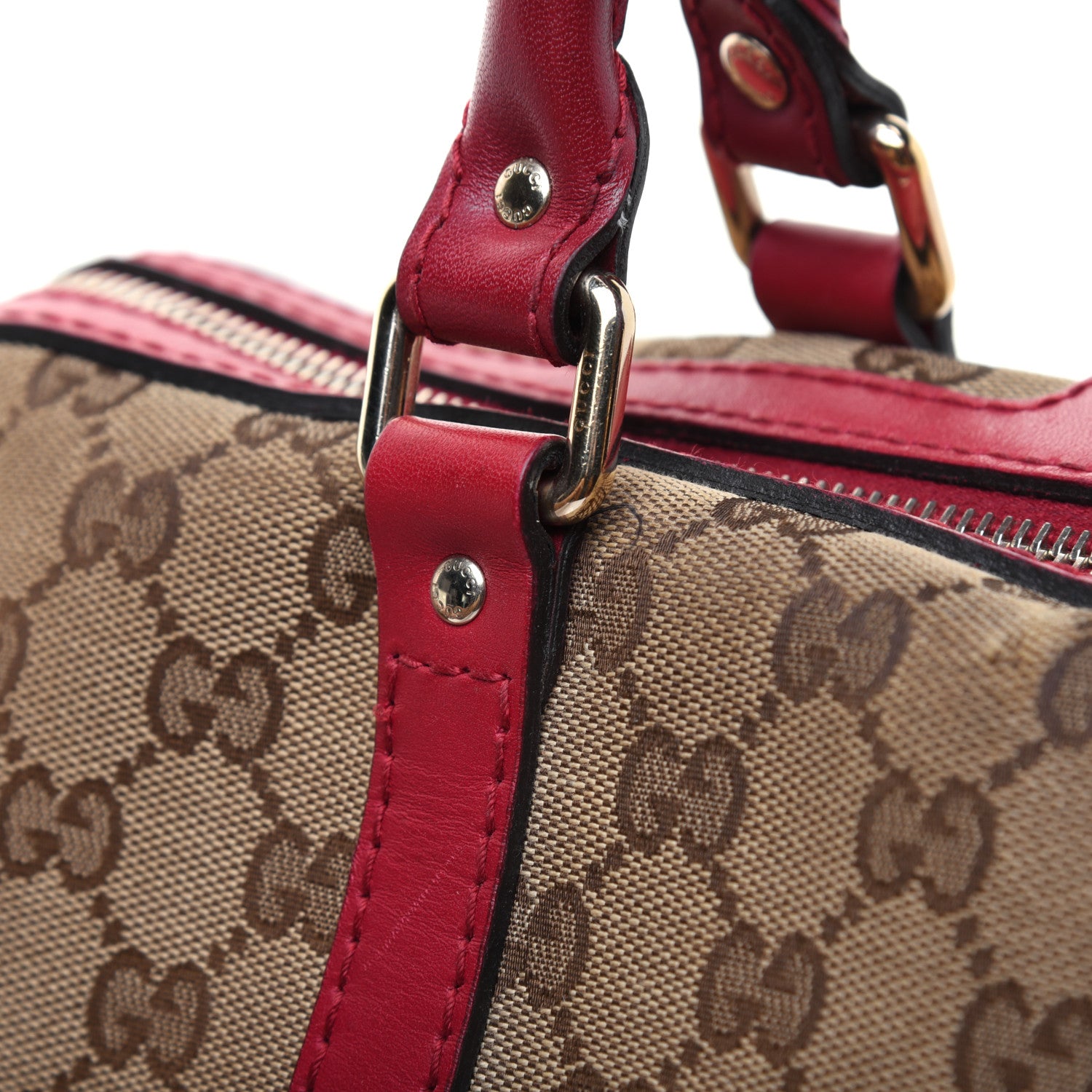 Gucci Monogram Medium Joy Boston Hibiscus Red 30 of 39