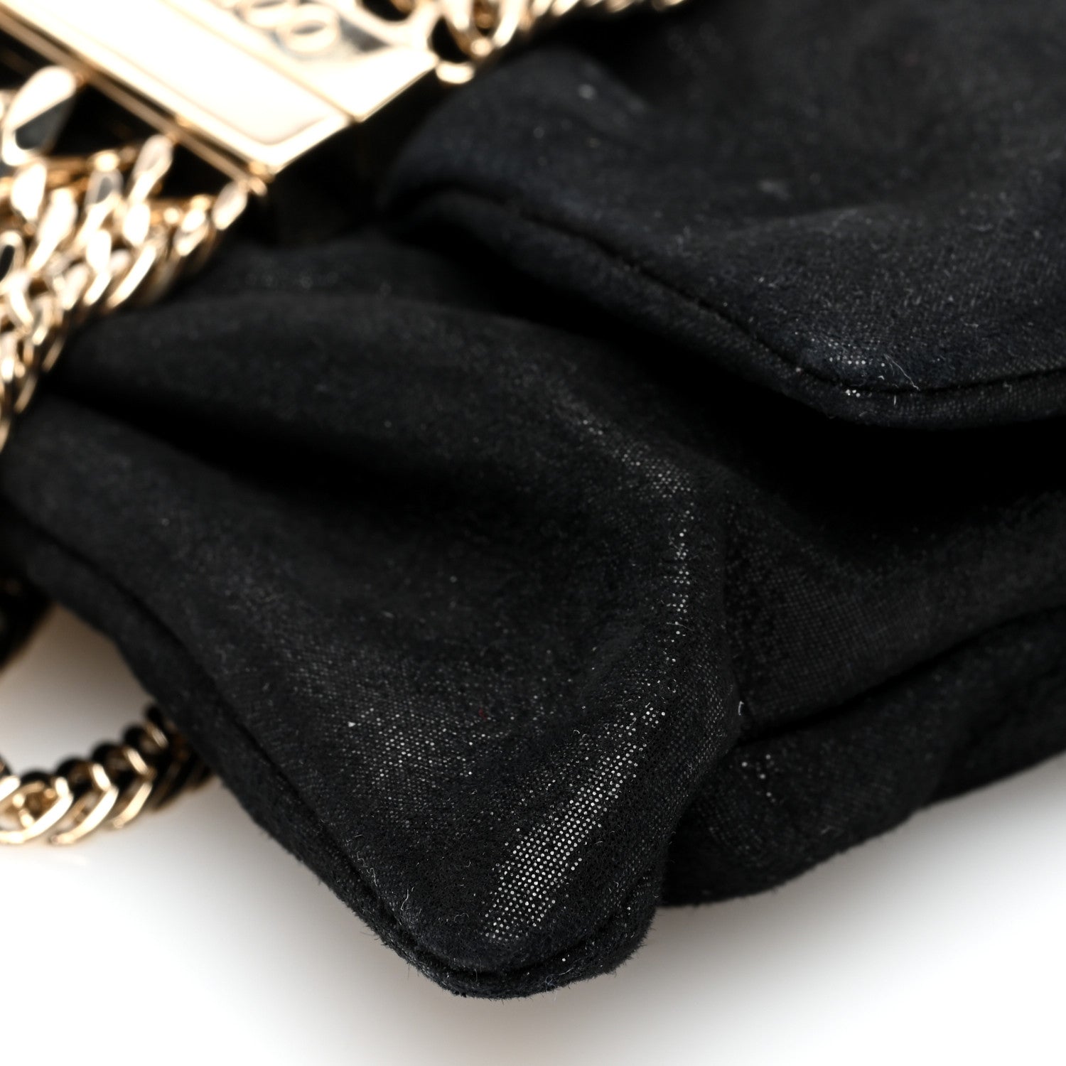Jimmy Choo Suede Glitter Chandra Chain Clutch Black 9 of 9
