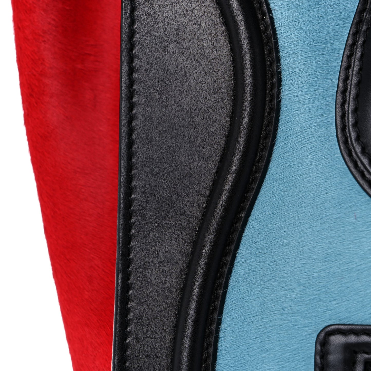 Pony Hair Mini Tri-Color Luggage Glacier Red Black