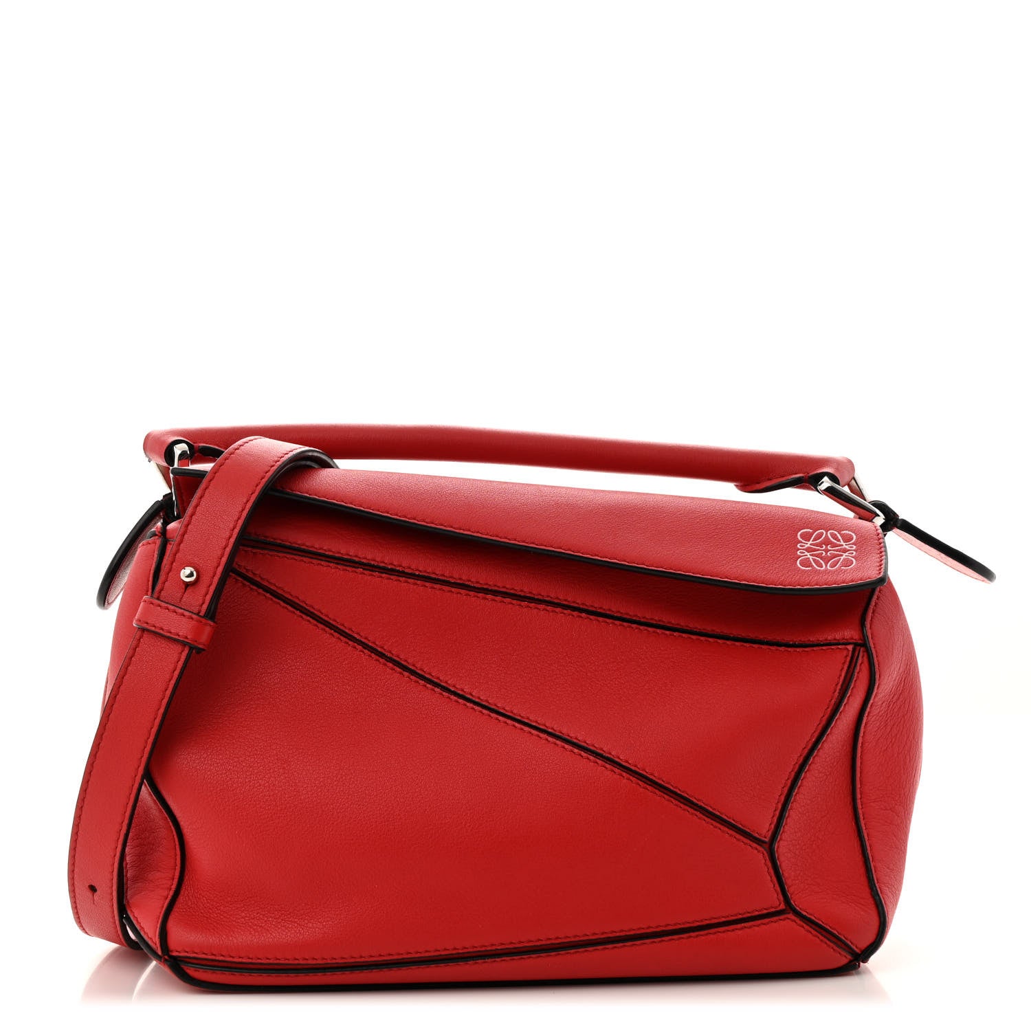 Loewe Calfskin Small Puzzle Bag Scarlet 1735890 – FASHIONPHILE