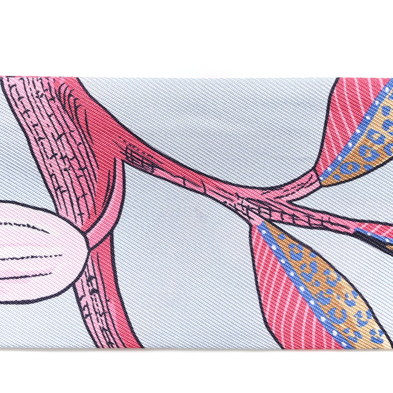 Hermes Silk Tree Of Song Twilly Bleu Pale Rose Blue Jean 8 of 9