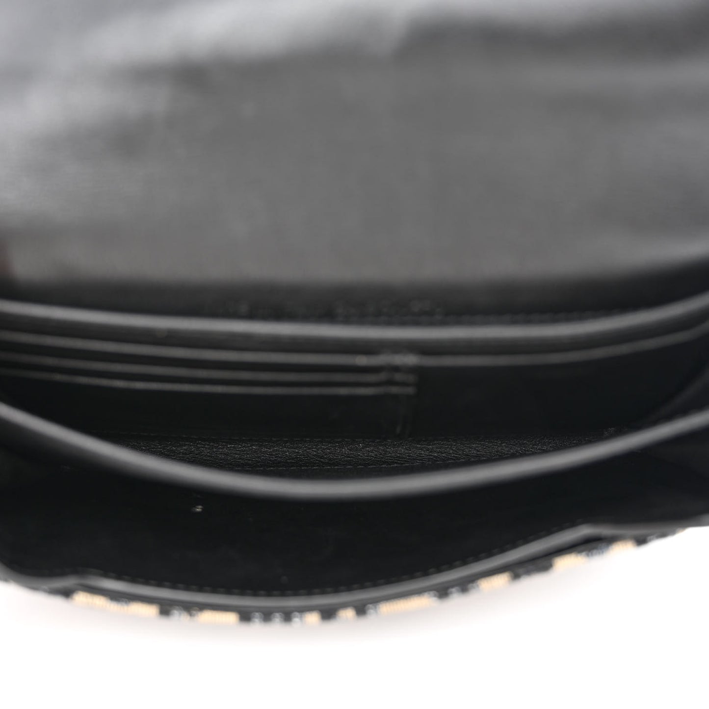 Oblique Smooth Calfskin Elite Shoulder Pouch Beige Black