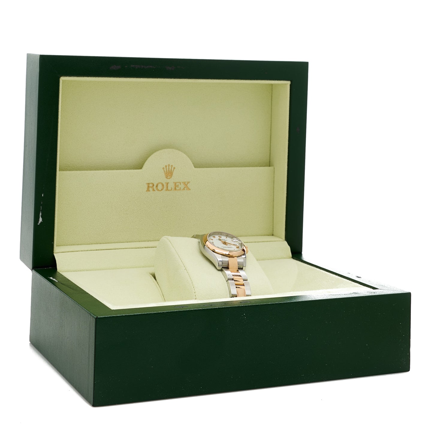 Stainless Steel 18K Everose Gold 26mm Oyster Perpetual Datejust Watch White Roman 179161