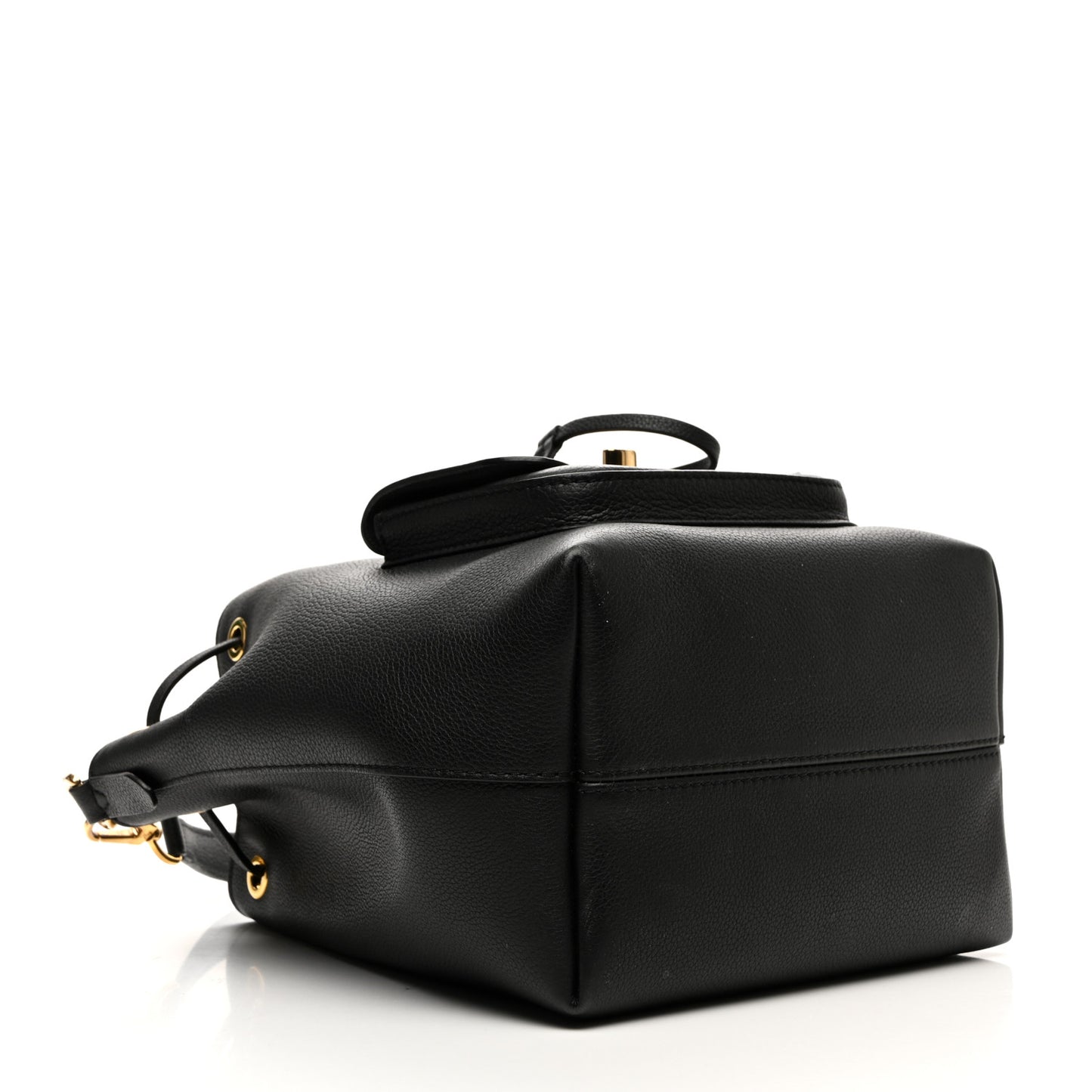 Calfskin Lockme Bucket MM Black