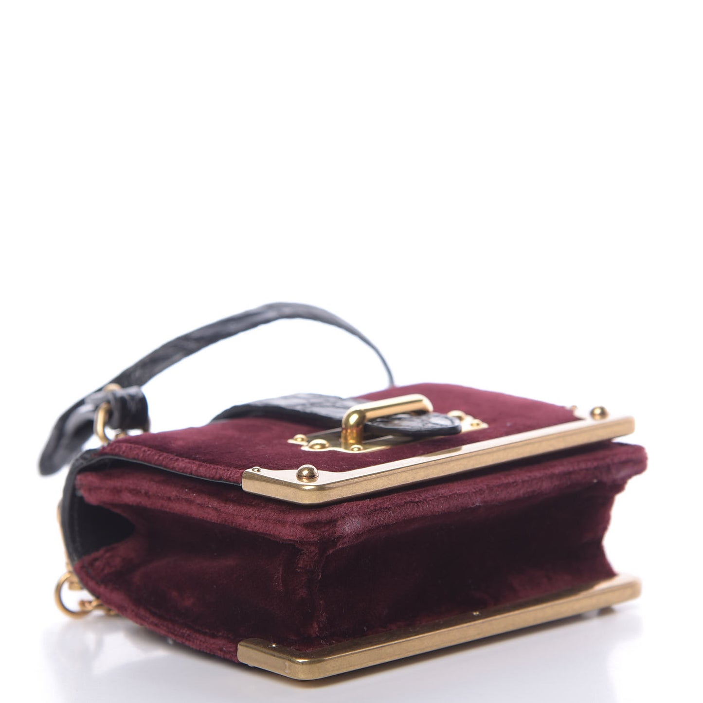 Velvet Crocodile Micro Cahier Bag Ribes Black