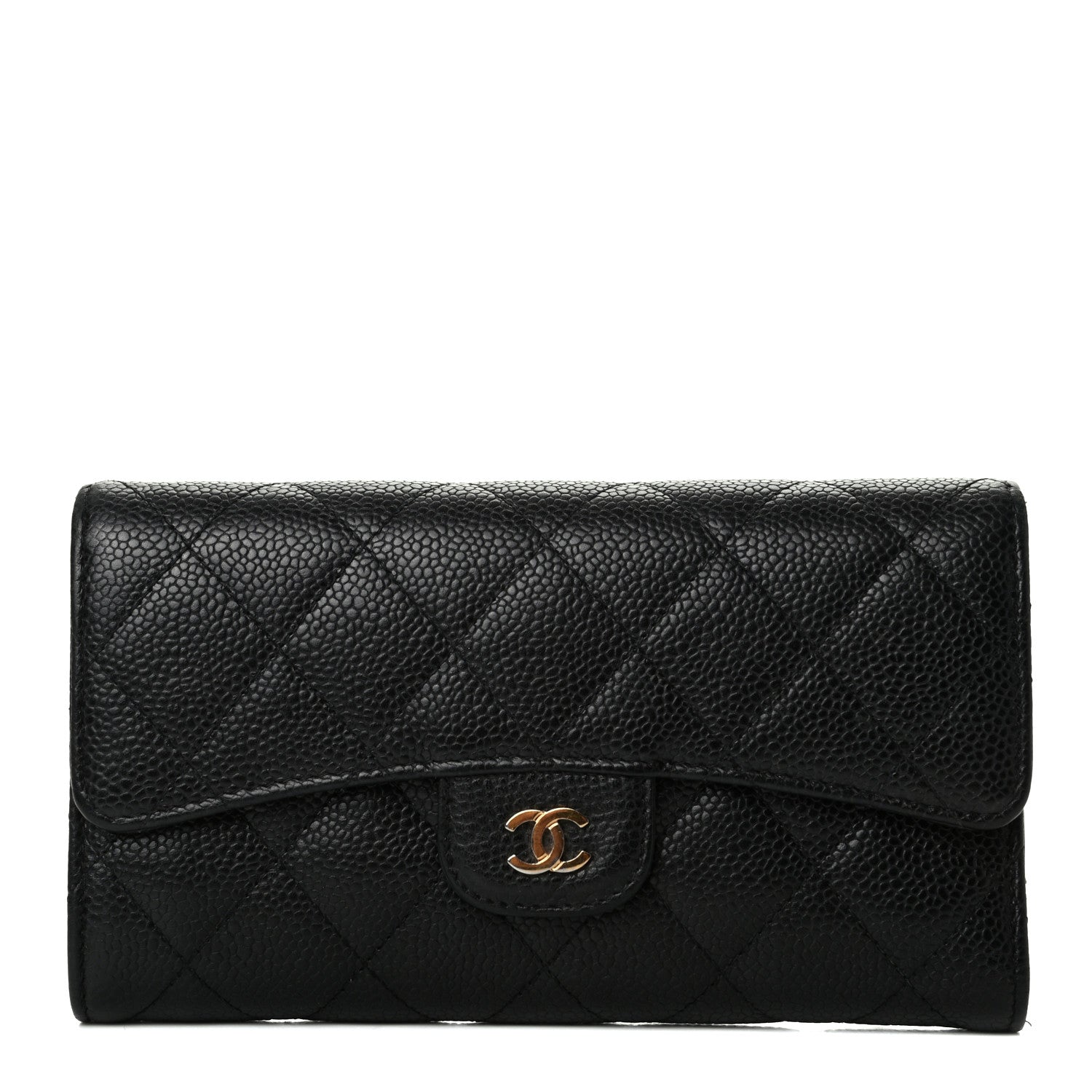 Chanel Caviar Quilted Long Flap Wallet Black 1 of 7