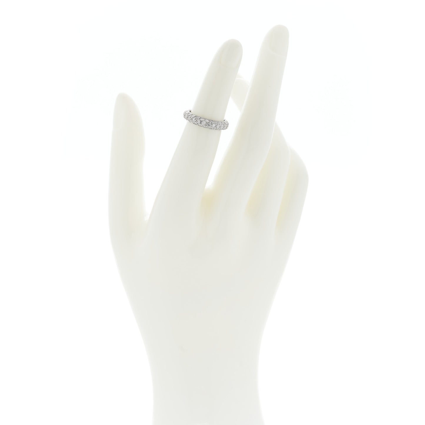 Platinum Diamond Etoile Three-Row Band Ring 47 4