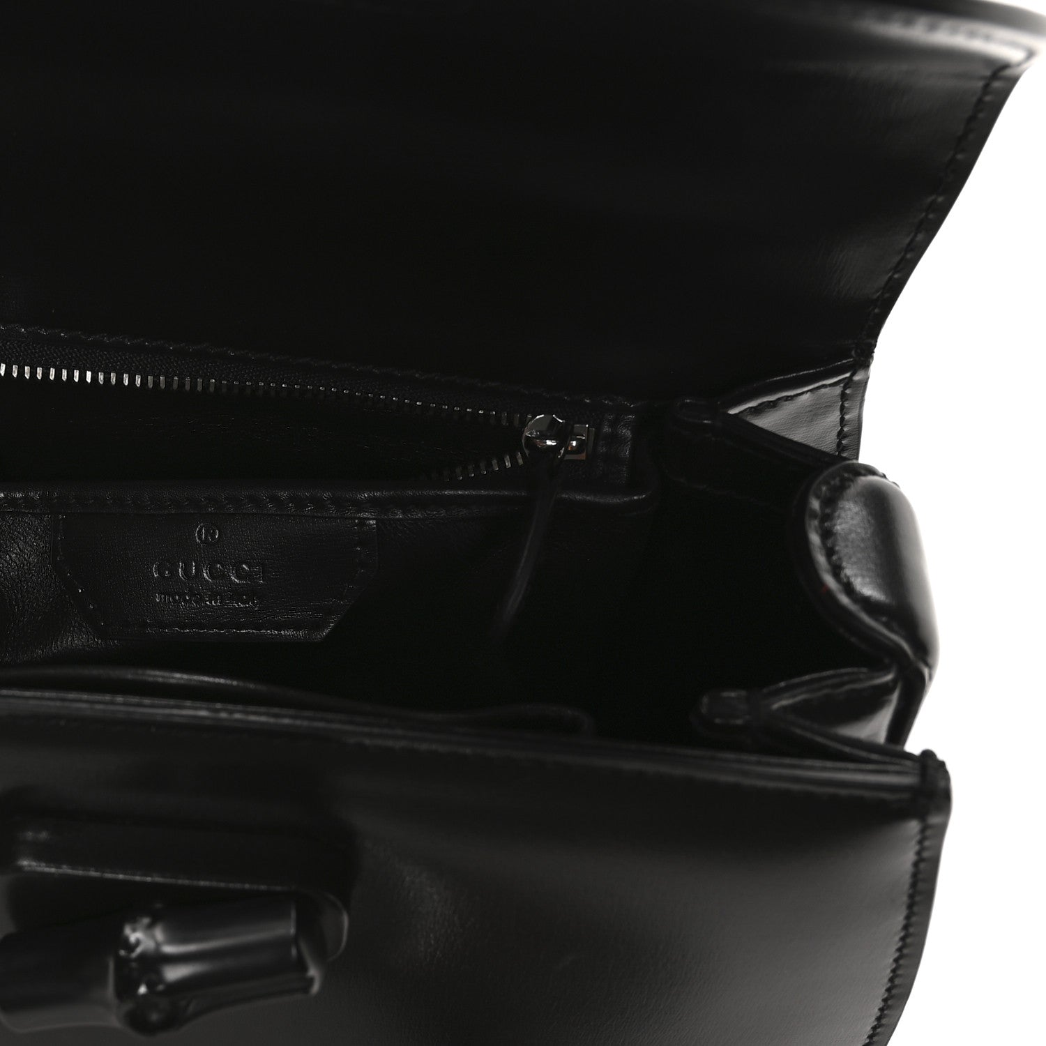 Gucci Boarded Dyana Lux Calfskin Web Monochrome Small Bamboo 1947 Top Handle Bag Black 7 of 13