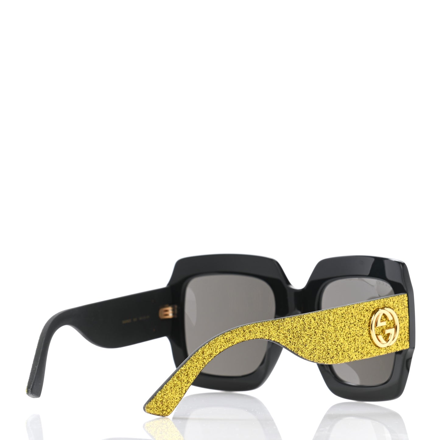 Square Frame GG0102S Sunglasses Glitter Gold