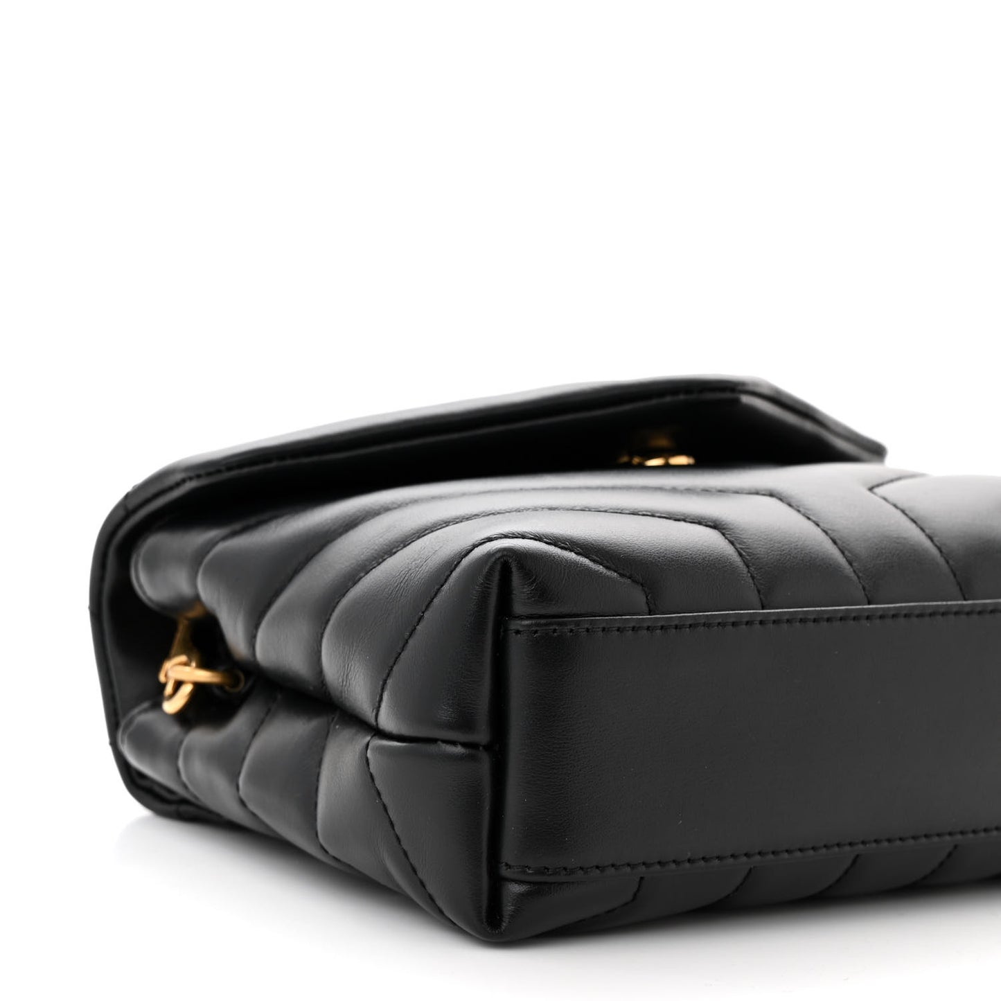 Calfskin Y Quilted Monogram Toy Loulou Crossbody Bag Black