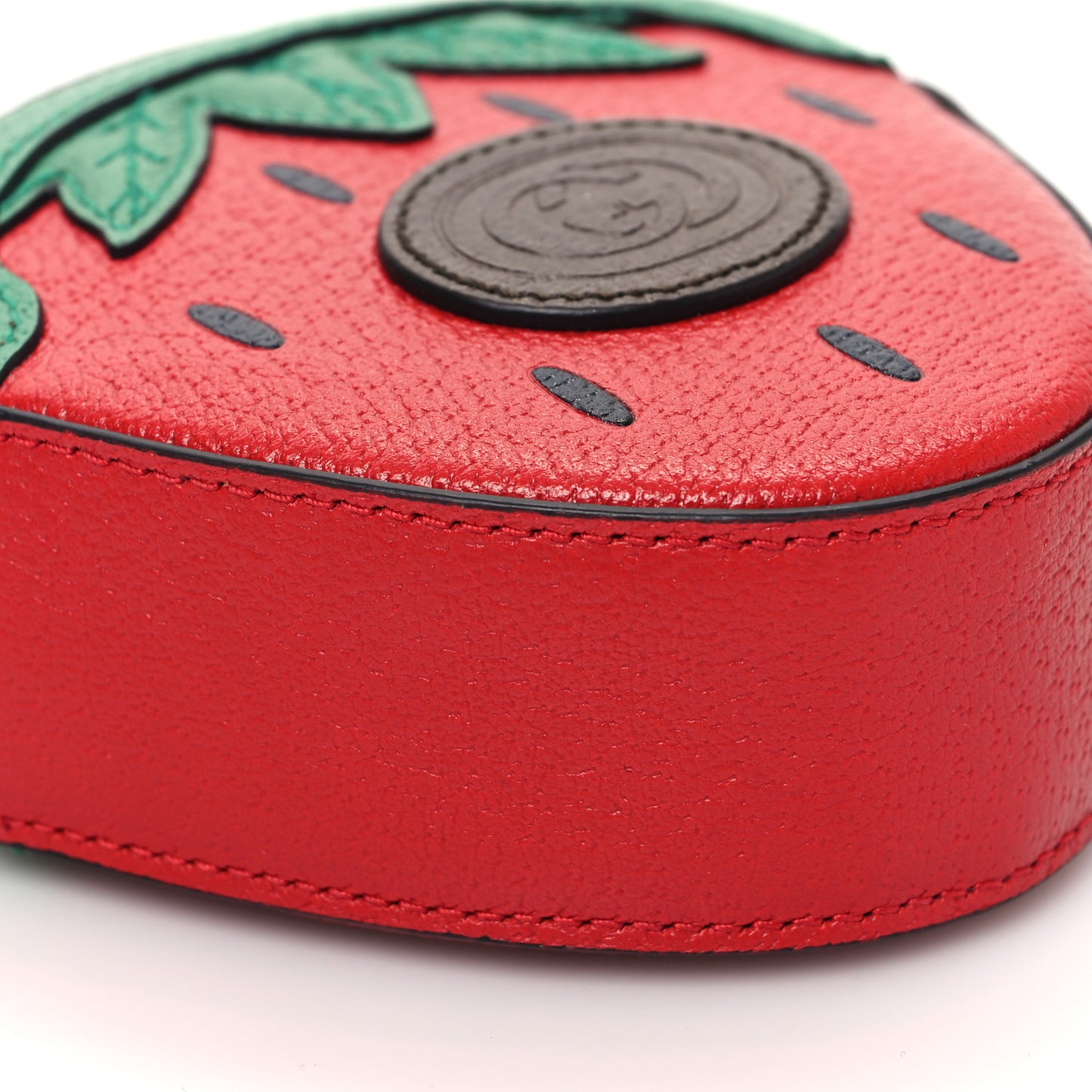 Textured Dollar Calfskin Retro Interlocking G Fruttini Strawberry Mini Crossbody Lobster Red Black New Acero