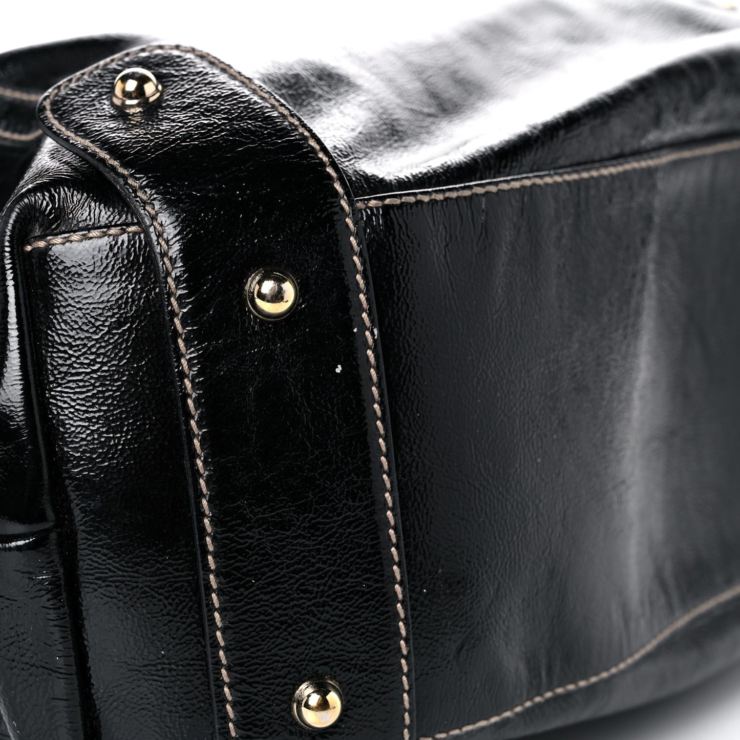 Patent Medium Pelham Shoulder Bag Black