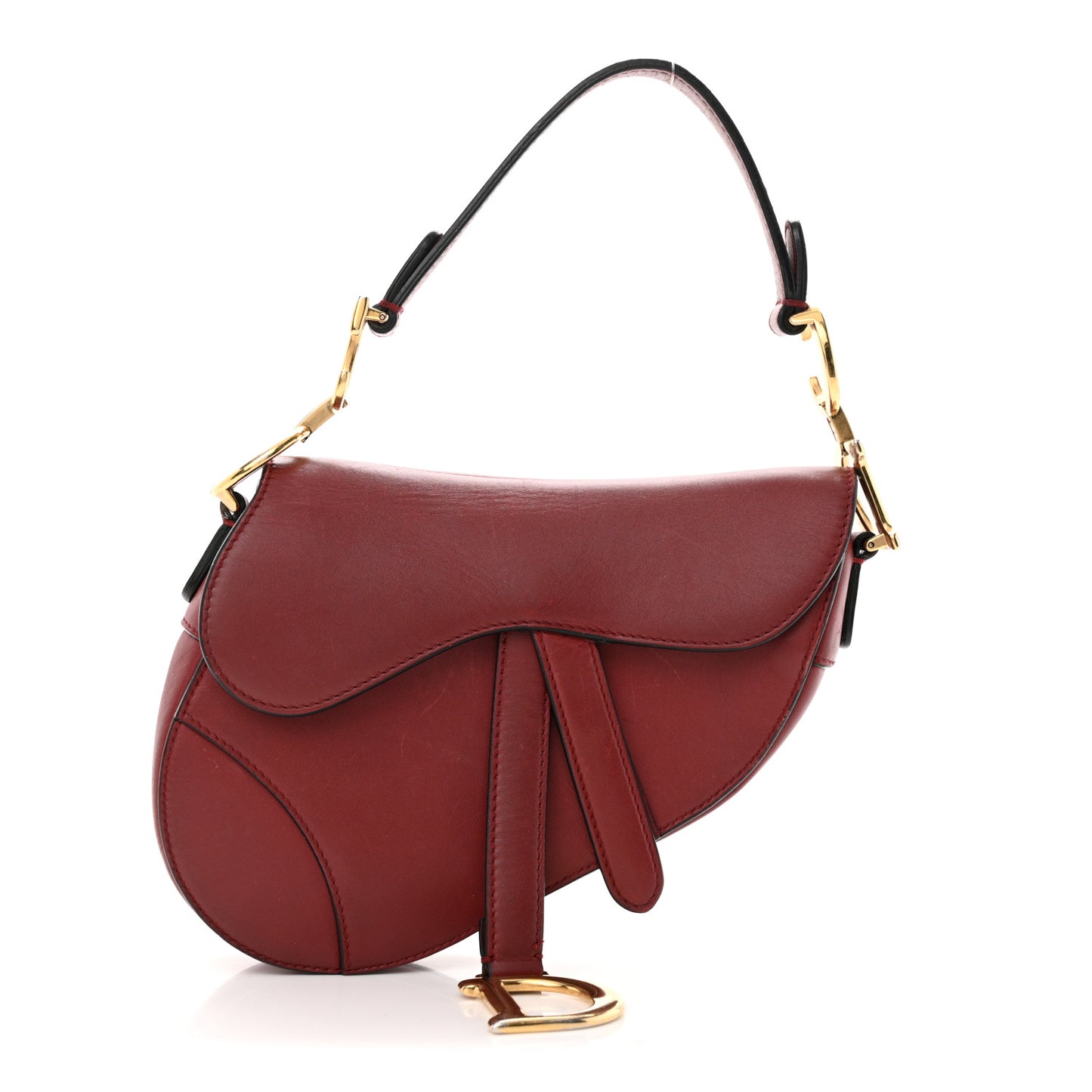 Calfskin Mini Saddle Bag Scarlet