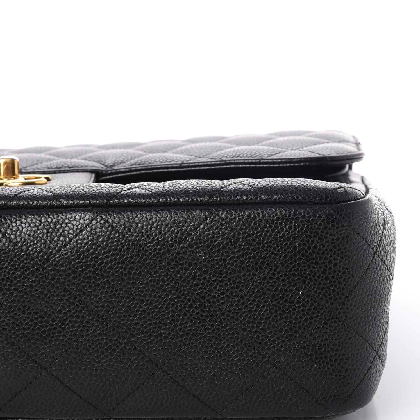Caviar Quilted Jumbo Double Flap Black