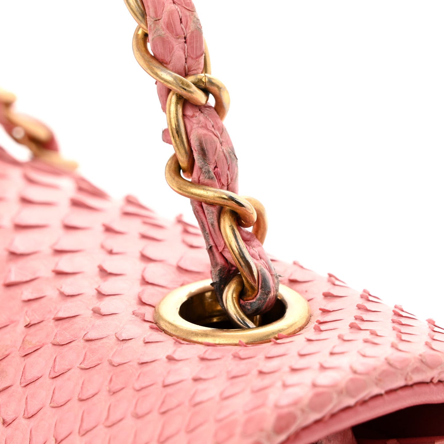 Snakeskin Mini Rectangular Valentine Charms Flap Pink