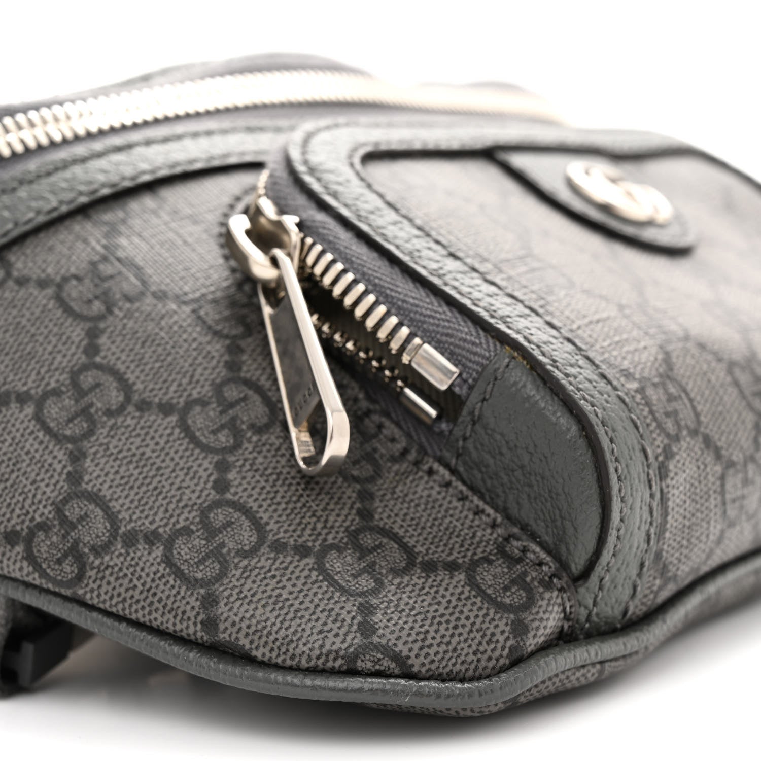 Gucci GG Supreme Monogram Textured Dollar Calfskin Ophidia Belt Bag Grey Black Graphite Grey 9 of 12