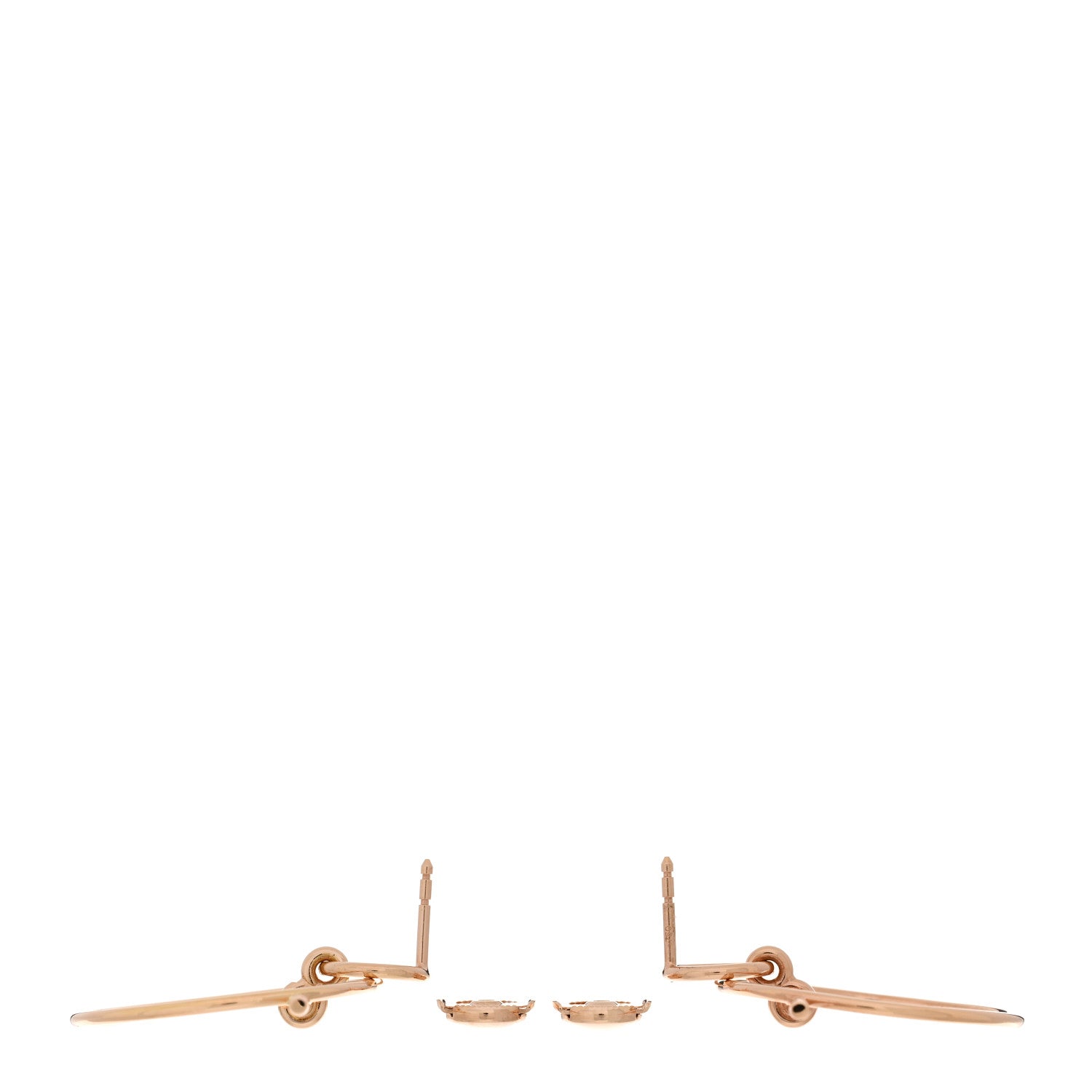 Hermes 18K Rose Gold PM Loop Earrings 4 of 5