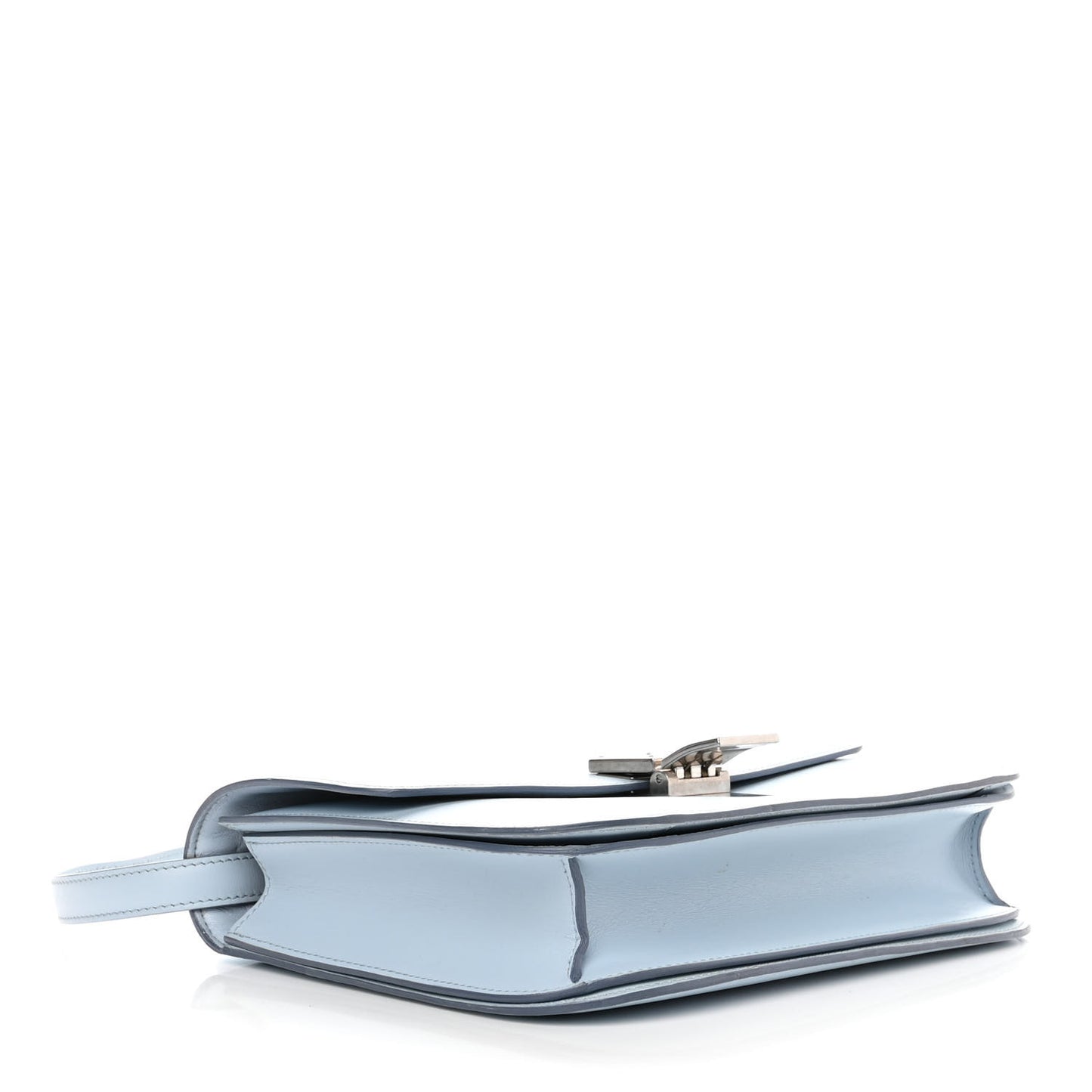 Box Calfskin Medium Classic Box Flap Bag Pale Blue