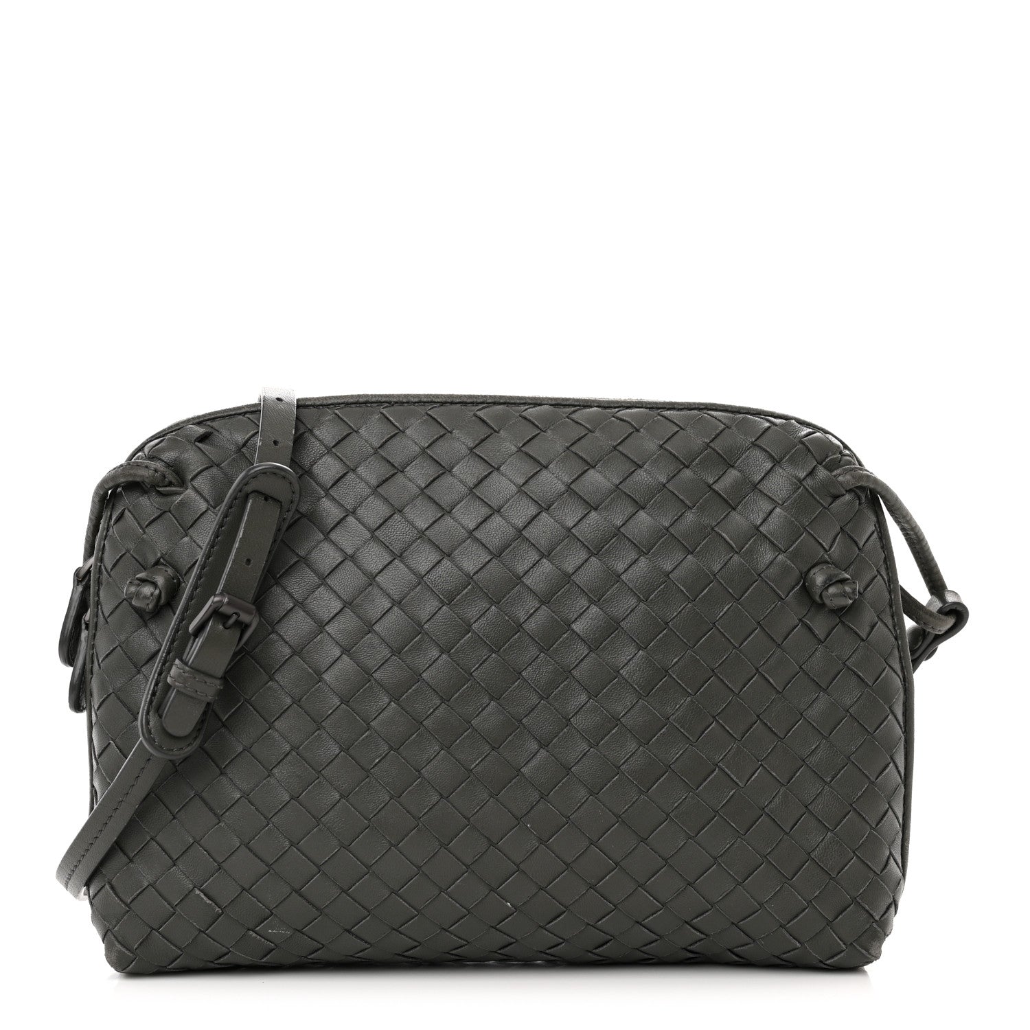 Bottega Veneta Nappa Intrecciato Nodini Crossbody Messenger New Light Grey 1 of 16