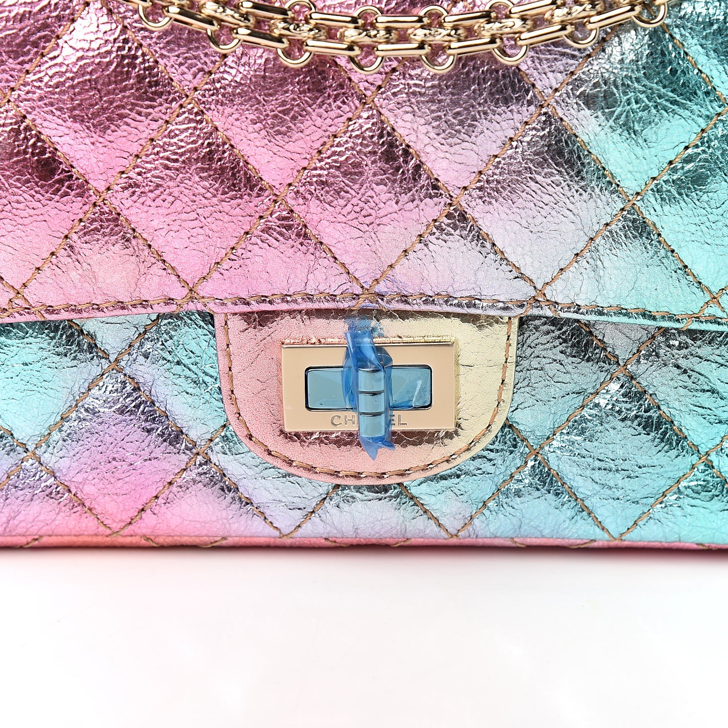 Metallic Goatskin Quilted Mini 2.55 Reissue Flap Multicolor