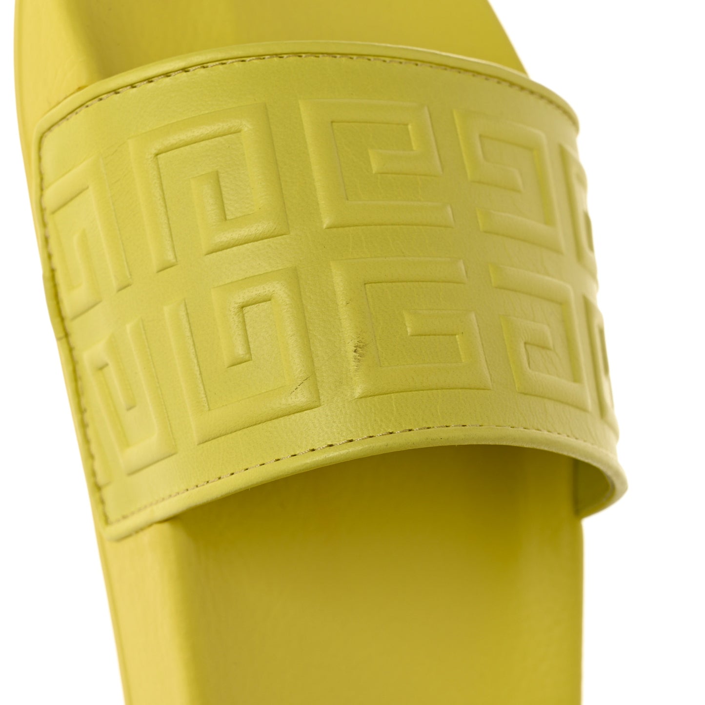 Rubber Logo 4G Pool Slide Sandals 38 Fluo Yellow