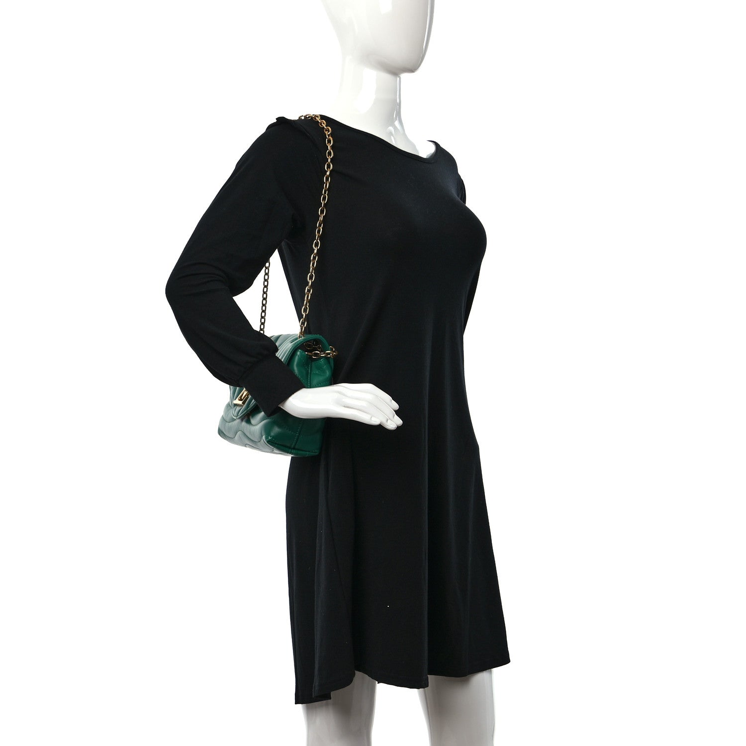 Louis Vuitton Calfskin New Wave Chain Bag MM NM Emerald 2 of 8