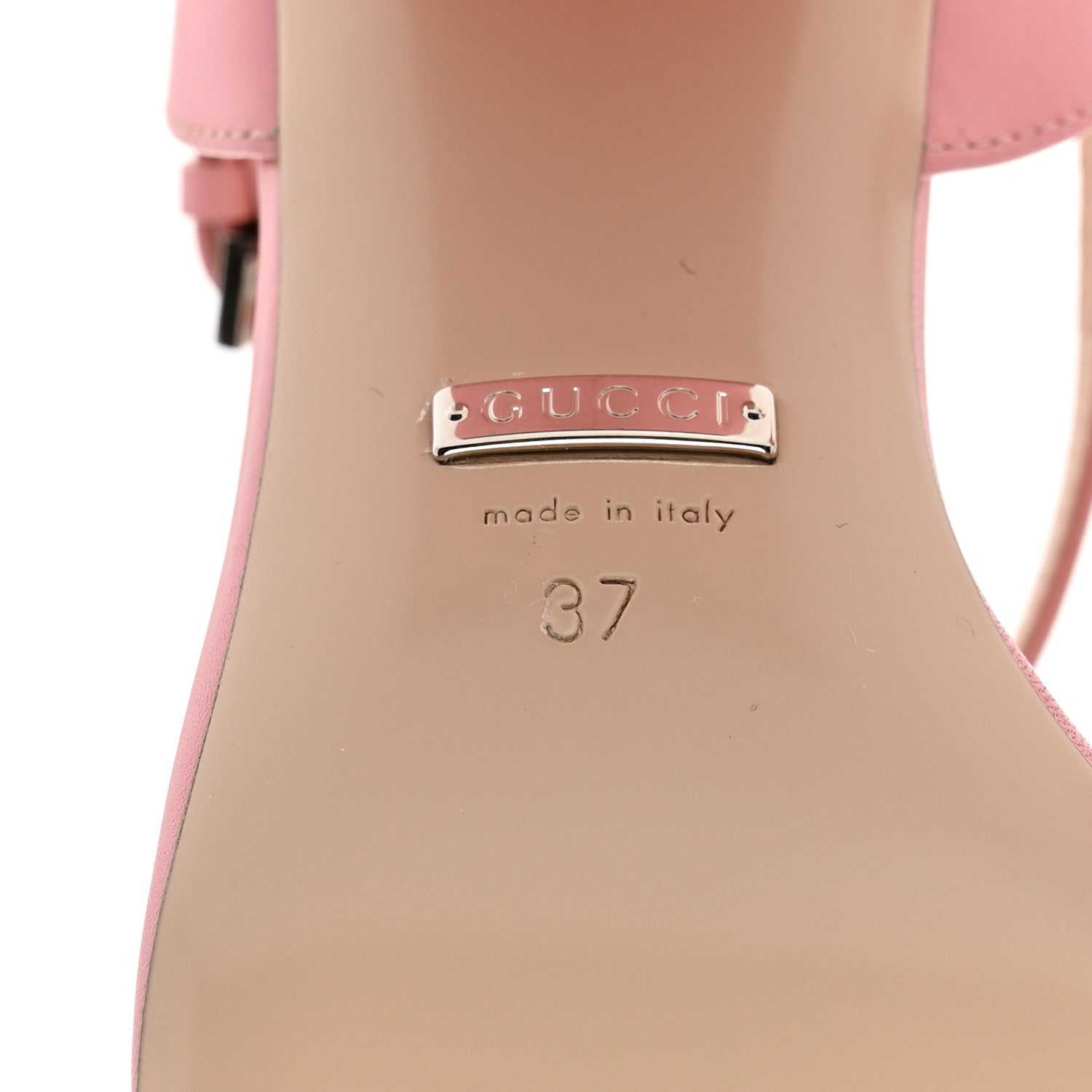 Gucci Lifford Calfskin GG Marmont Ankle Wrap 75mm Sandals 37 Wild Rose 7 of 8